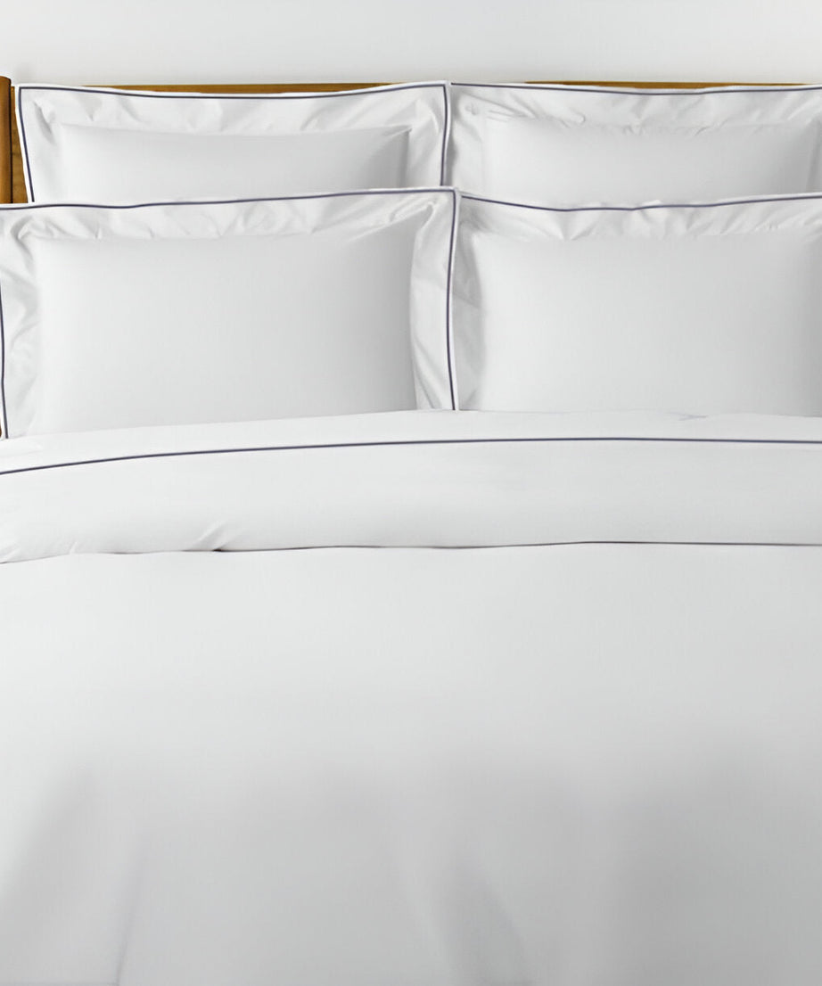 400TC Embroidery Cotton Sateen Solid Duvet Cover Set