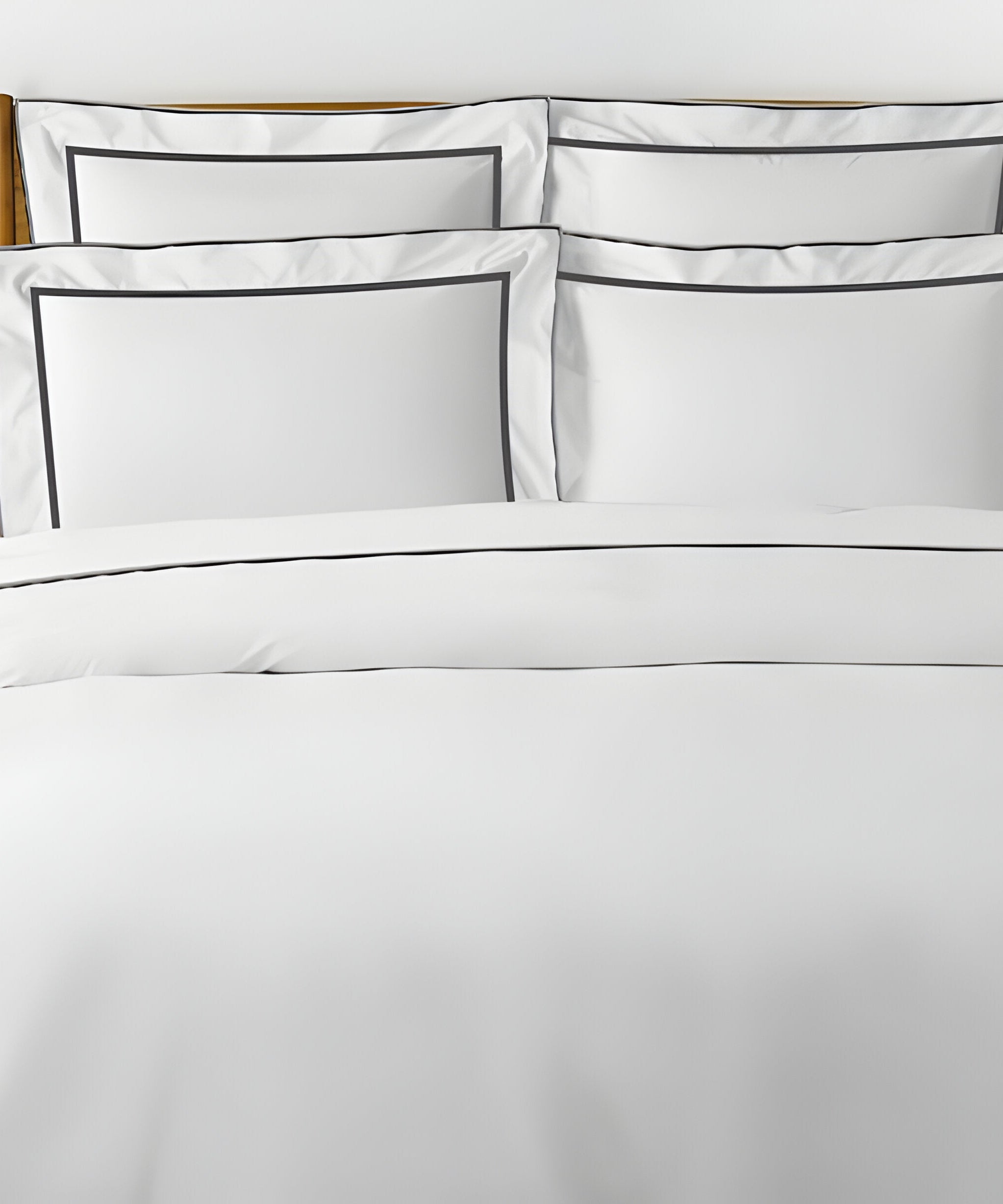 400TC Embroidery & Border Cotton Sateen Solid Duvet Cover Set