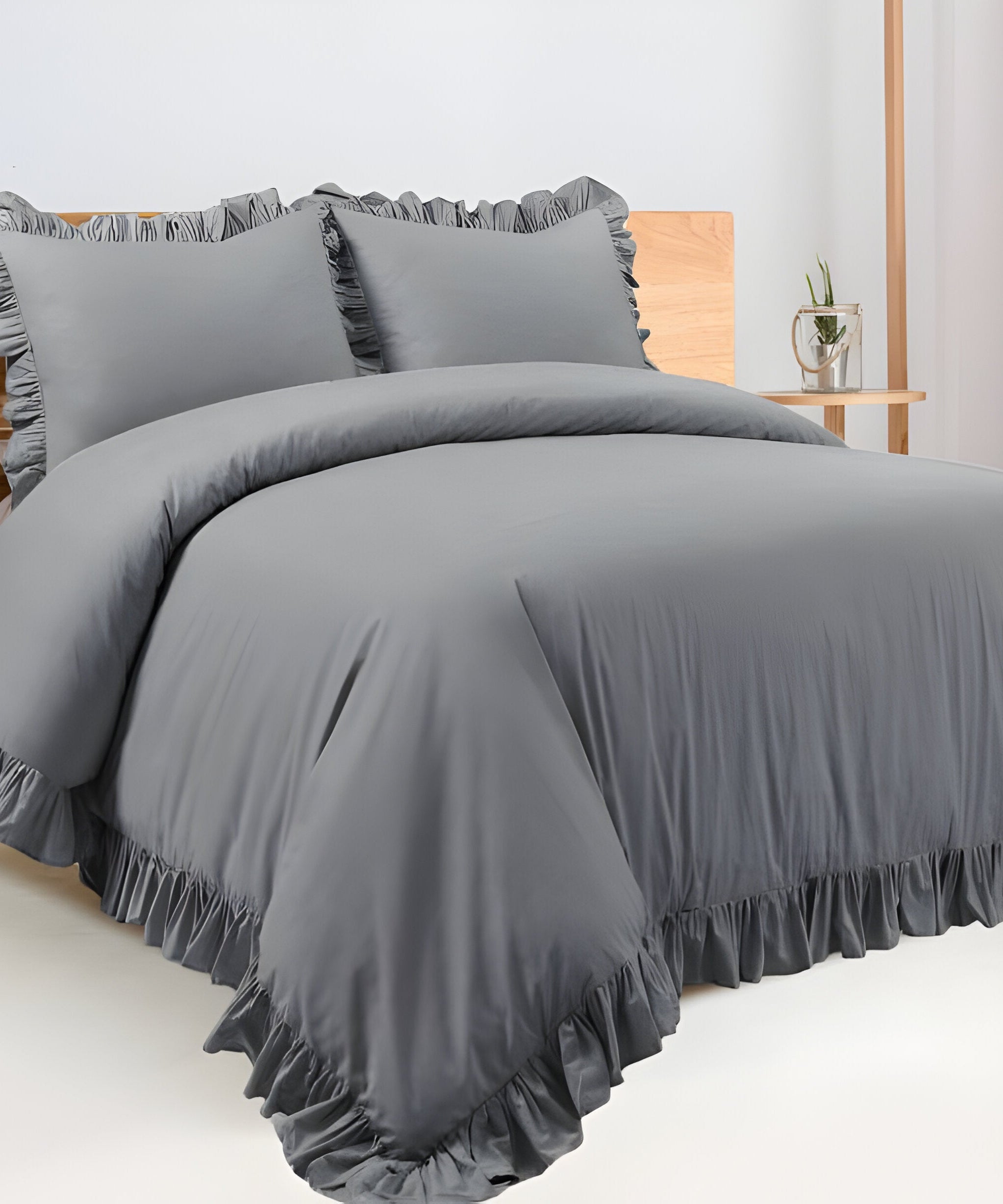400TC Cotton Sateen Ruffle Duvet Cover Set