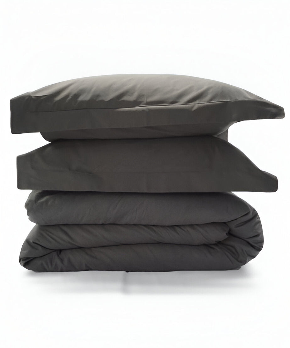 400TC Sateen Solid Cotton Round Duvet Cover Set
