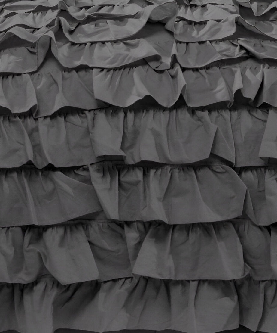 400TC Sateen Solid Cotton Waterfall Ruffle Duvet Cover Set