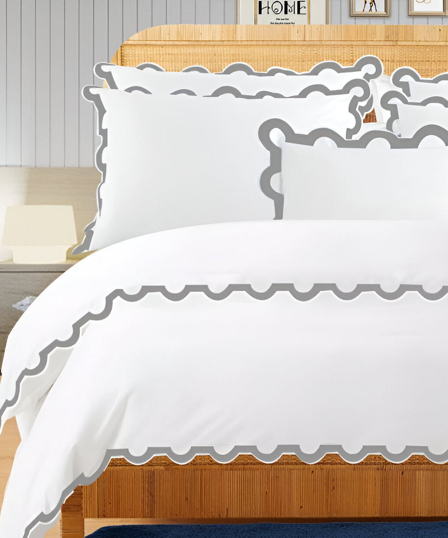 400TC U Shape Applique Embroidery Cotton Duvet Cover Set