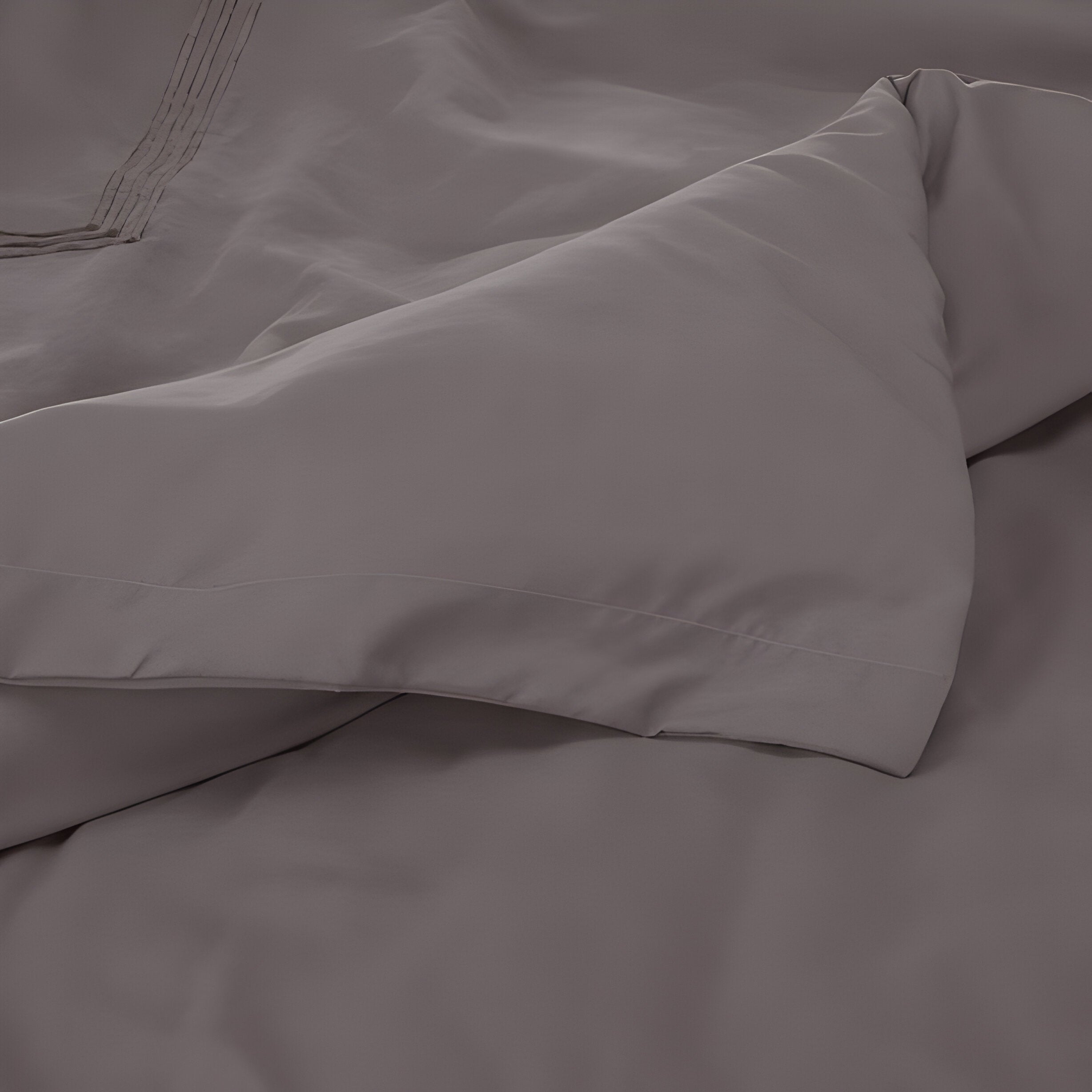 400TC Cotton Luxurious Triple Embroidery Sateen Solid Duvet Cover Set