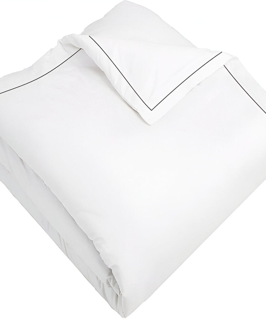 400TC Cotton Single Edge Embroidery Sateen Solid Duvet Cover Set