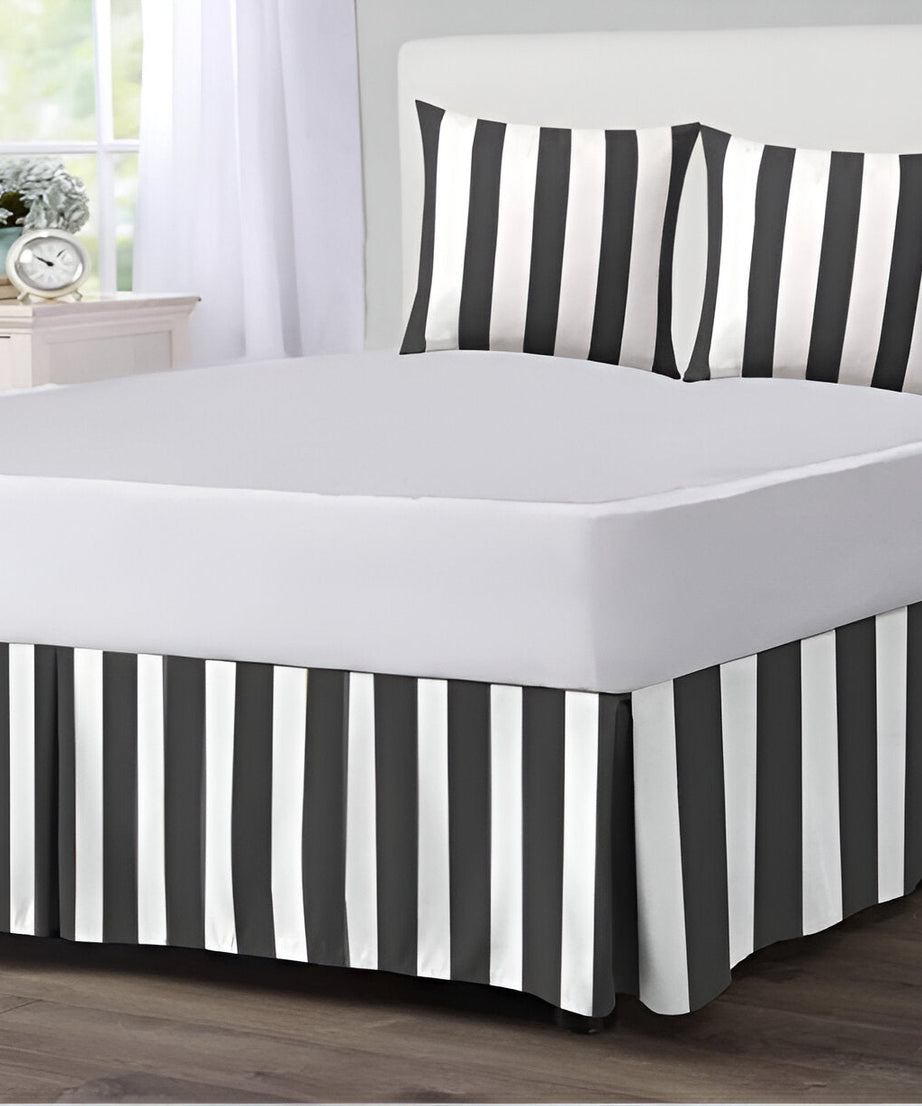 400TC Stripe Border Frame Cotton Sateen Duvet Cover Set