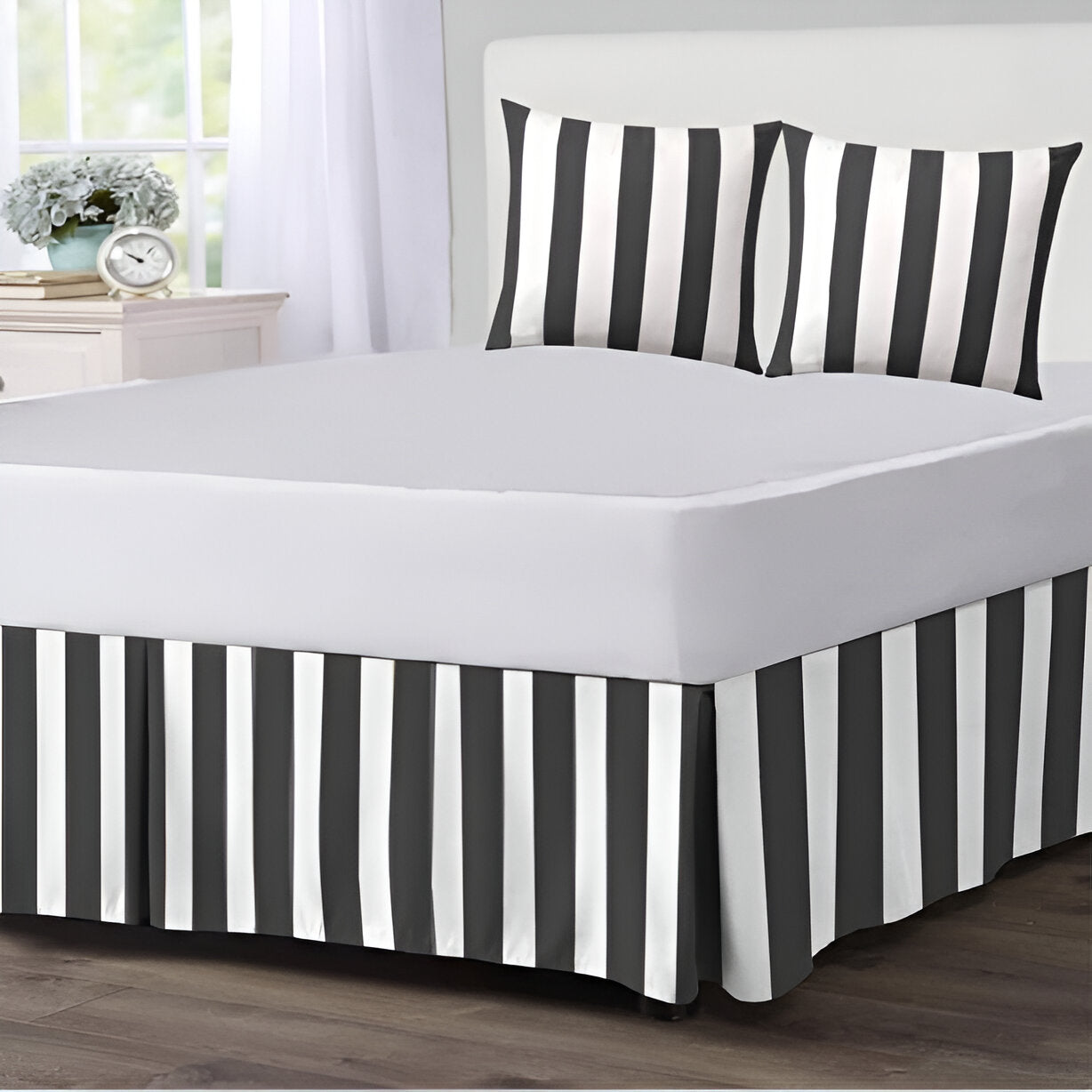400TC Stripe Border Frame Cotton Sateen Duvet Cover Set
