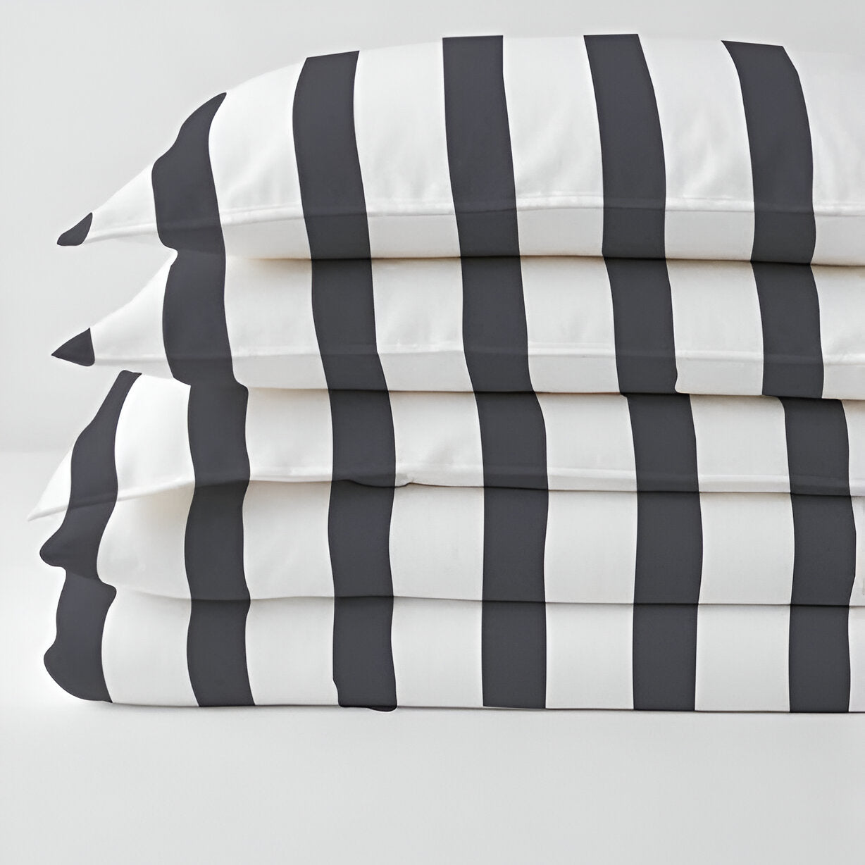 400TC Stripe Border Frame Cotton Sateen Duvet Cover Set