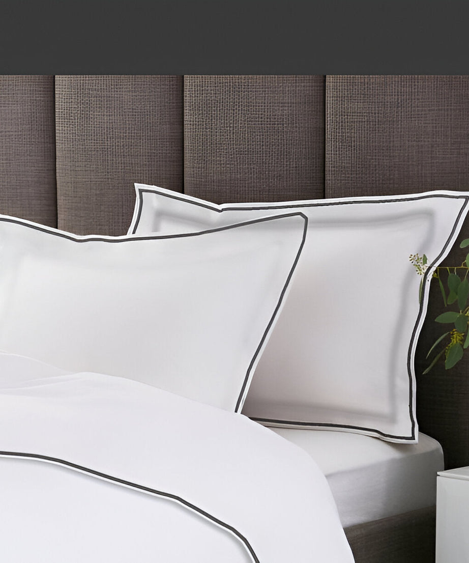 400TC Embroidery Cotton Sateen Solid Duvet Cover Set