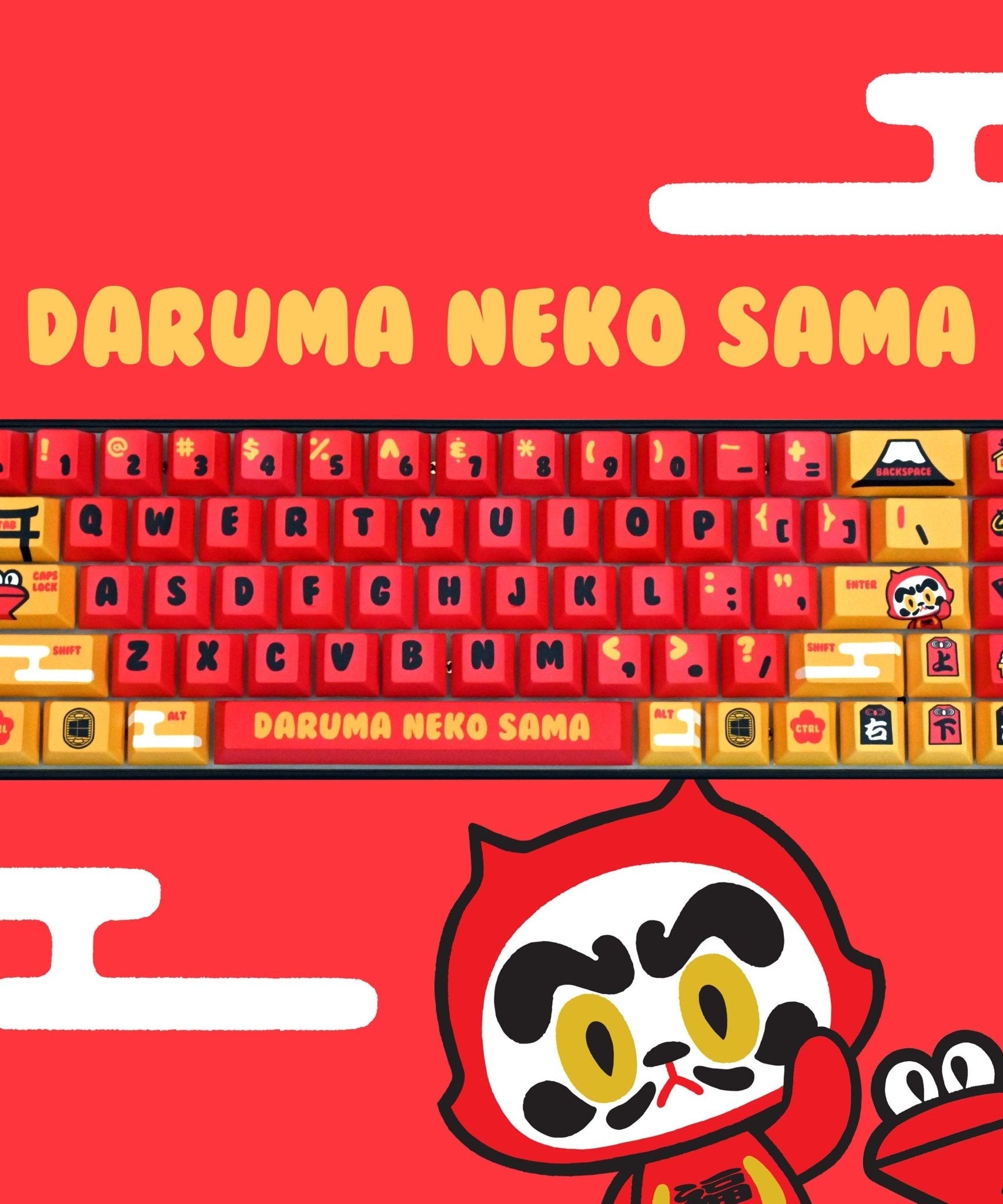 Daruma Neko Sama keycap set by Michael Chuah