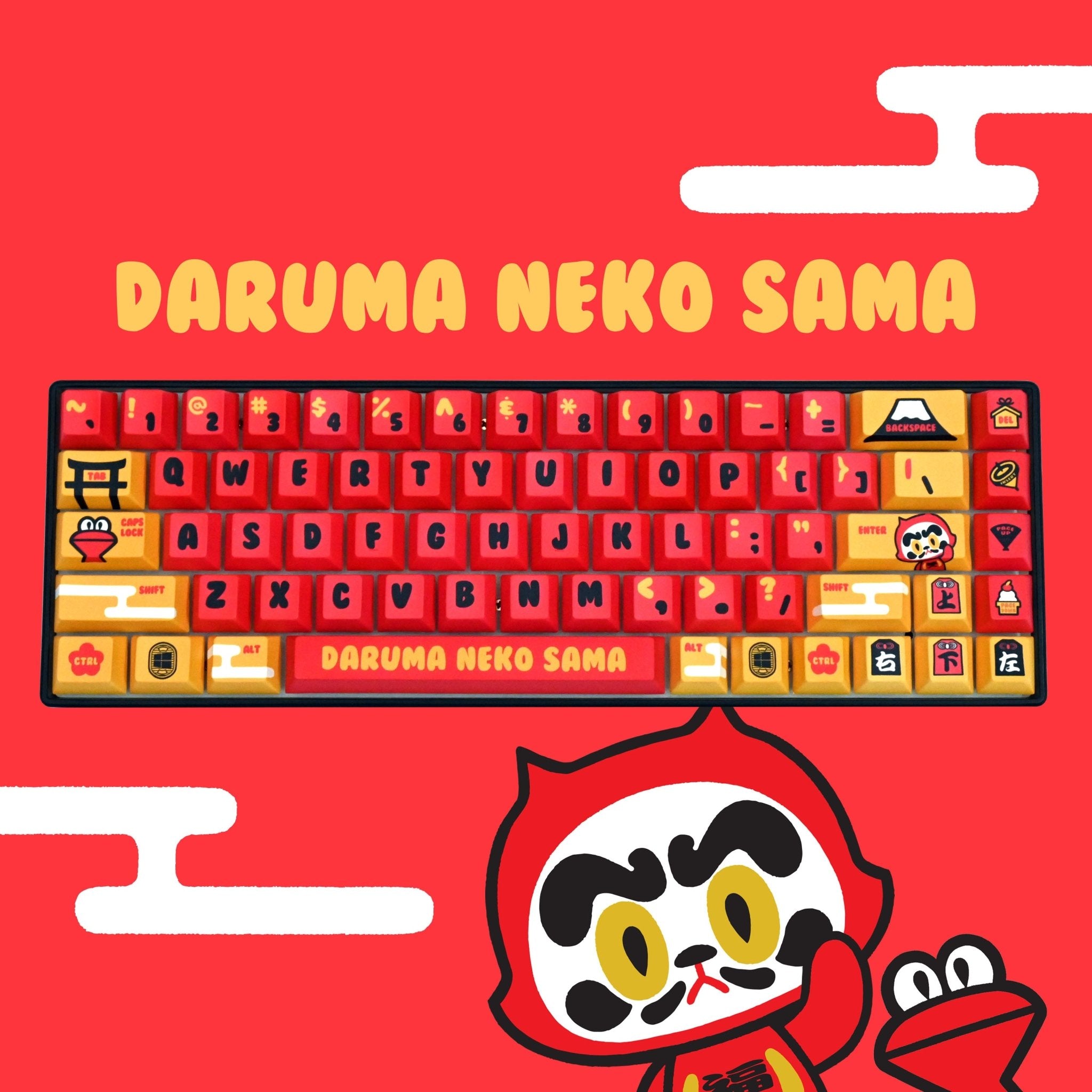 Daruma Neko Sama keycap set by Michael Chuah