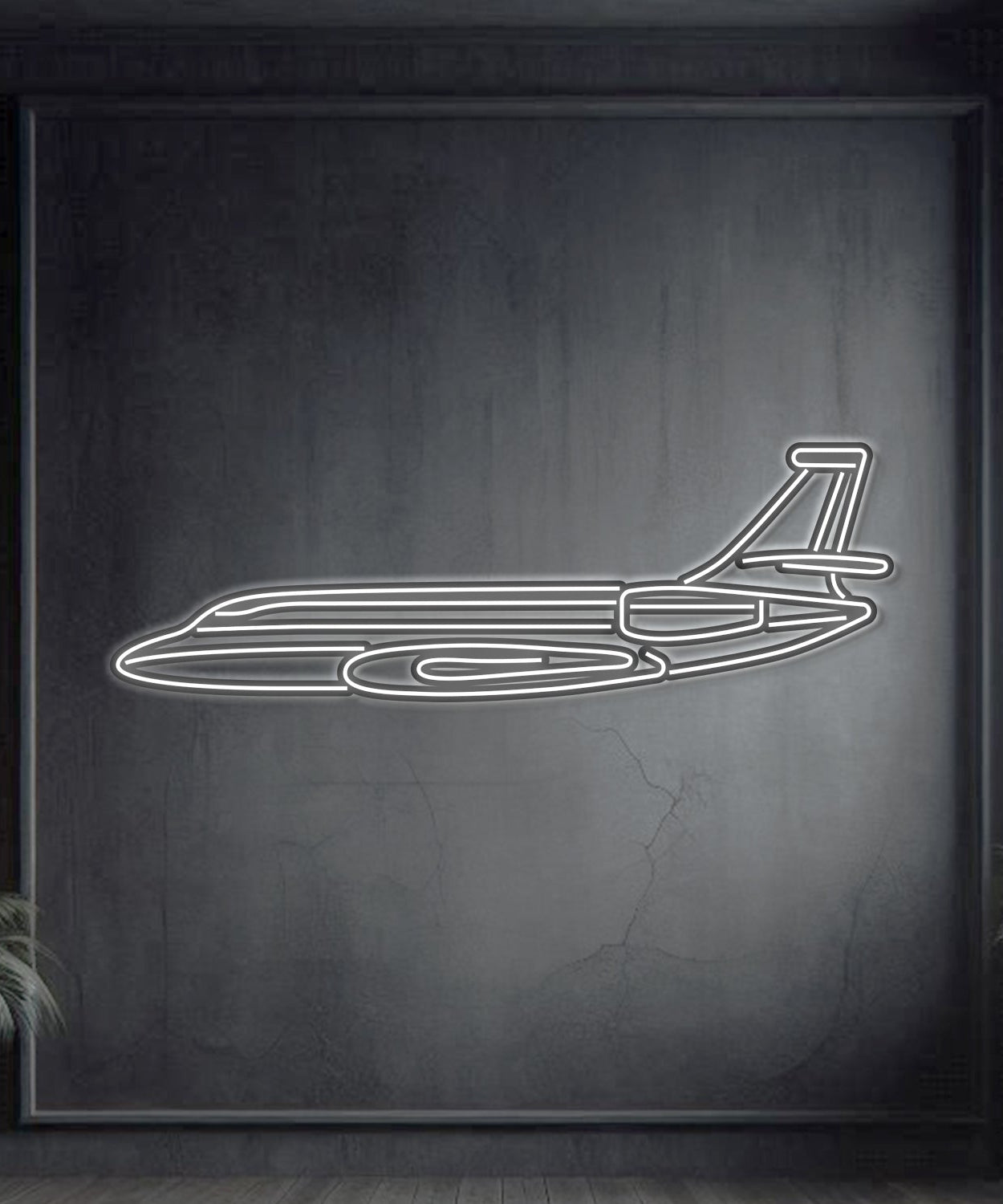 Falcon 2000 Metall Neon Flugzeug Wandkunst - NCN0046