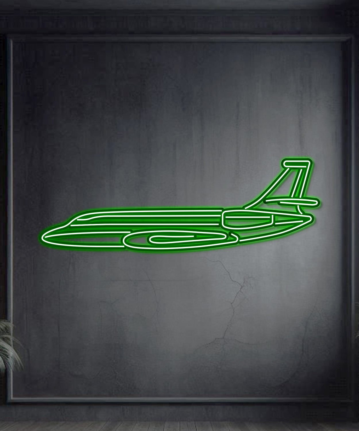 Falcon 2000 Metall Neon Flugzeug Wandkunst - NCN0046