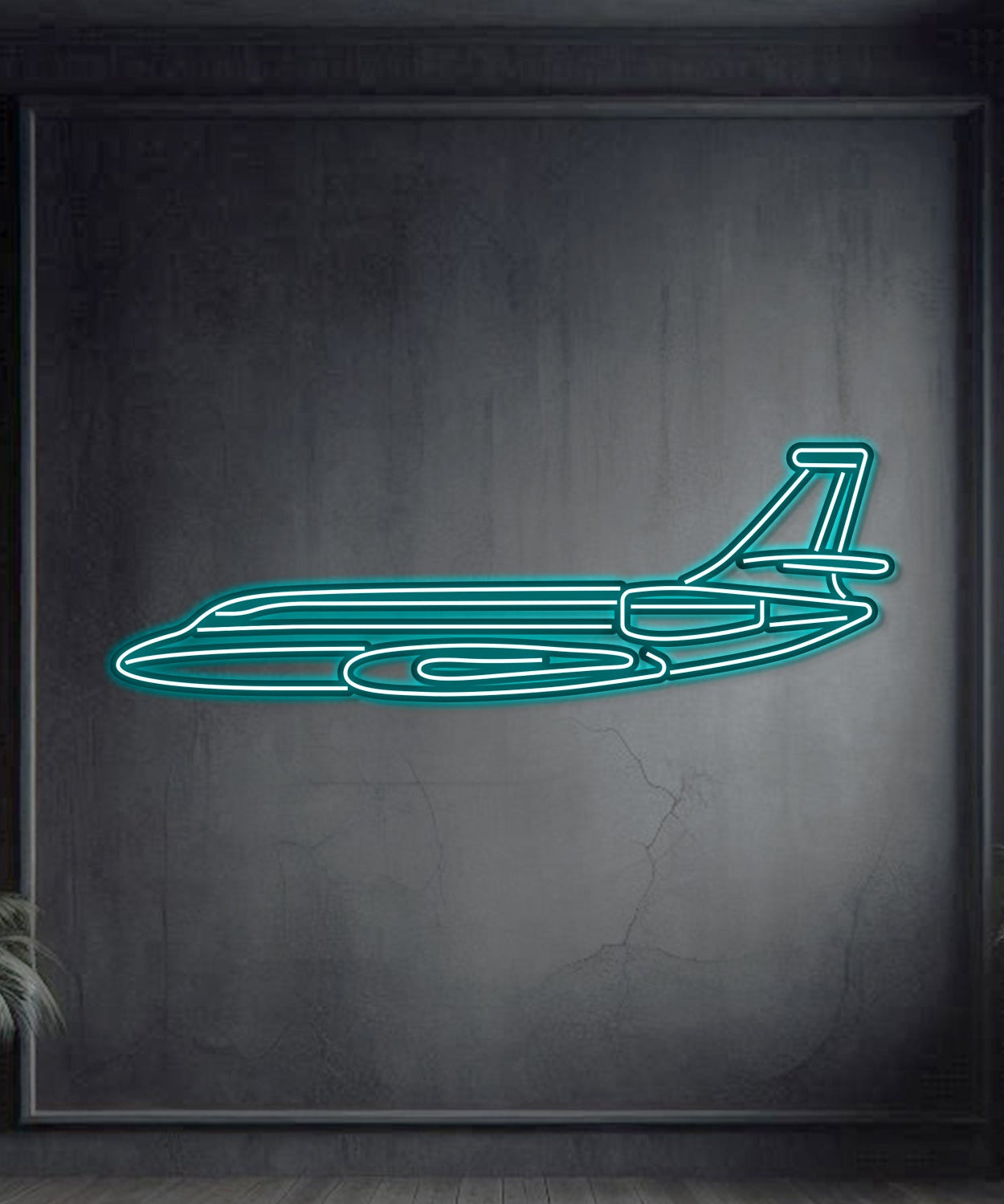 Falcon 2000 Metall Neon Flugzeug Wandkunst - NCN0046