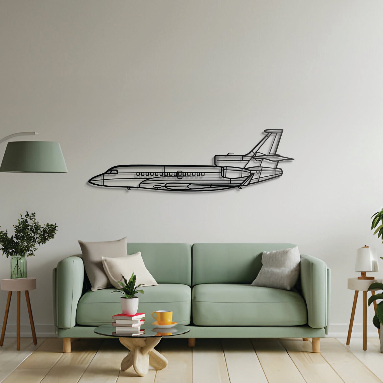 Falcon 7X Metallflugzeug Wandkunst - NCP0086