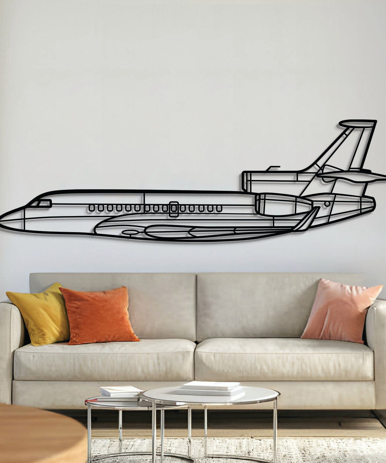 Falcon 7X Metallflugzeug Wandkunst - NCP0086