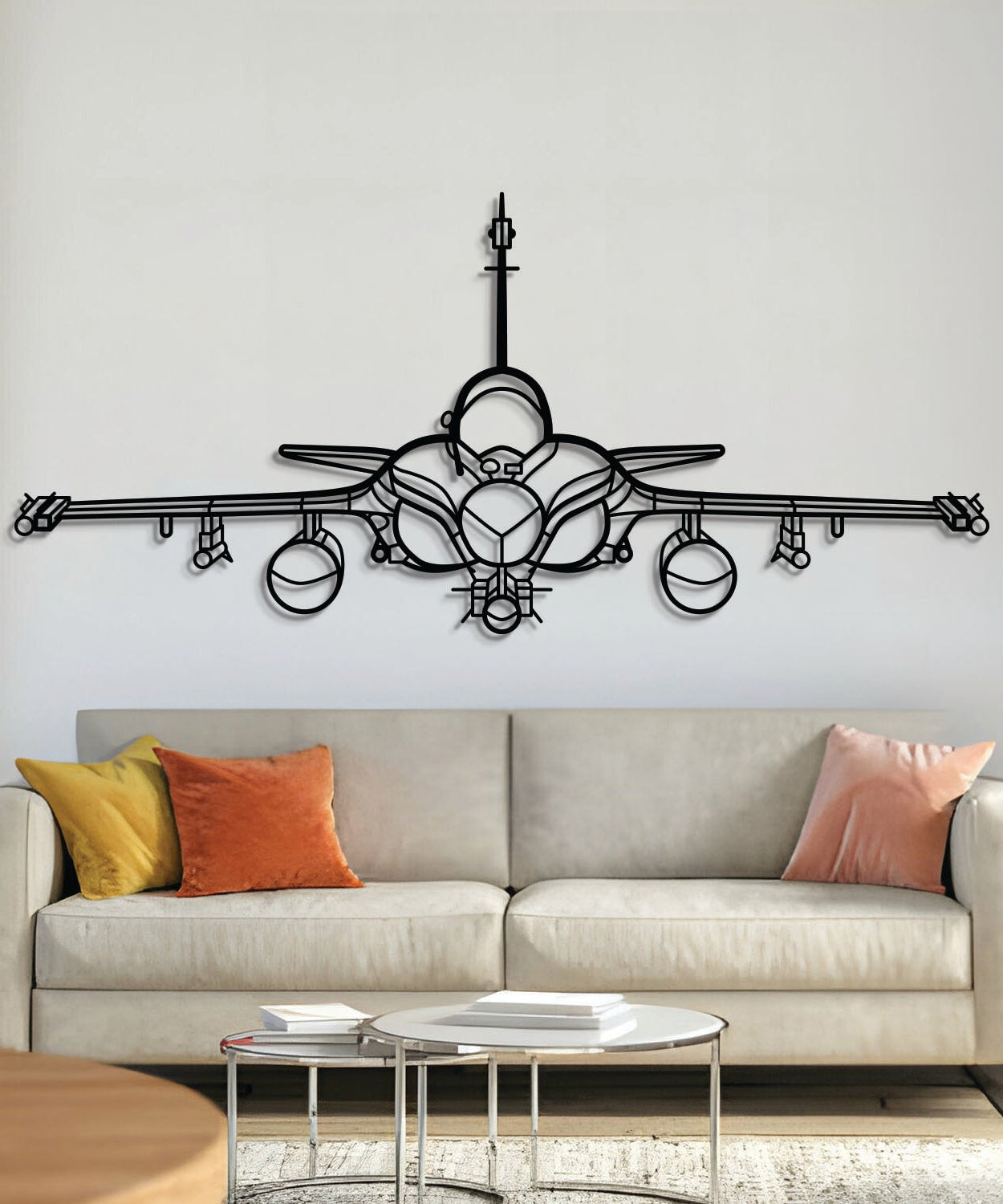 Rafale Front Metall Flugzeug Wandkunst - NCP0245