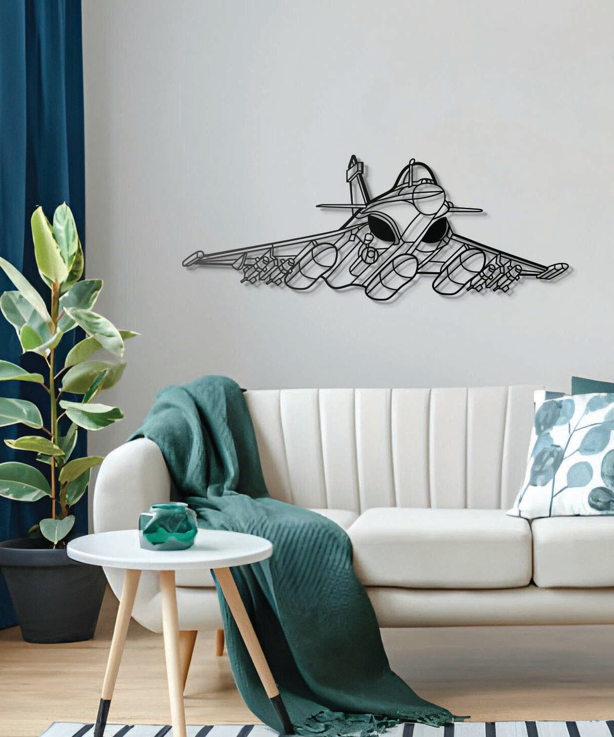 Rafale Winkel Metall Flugzeug Wandkunst - NCP0441