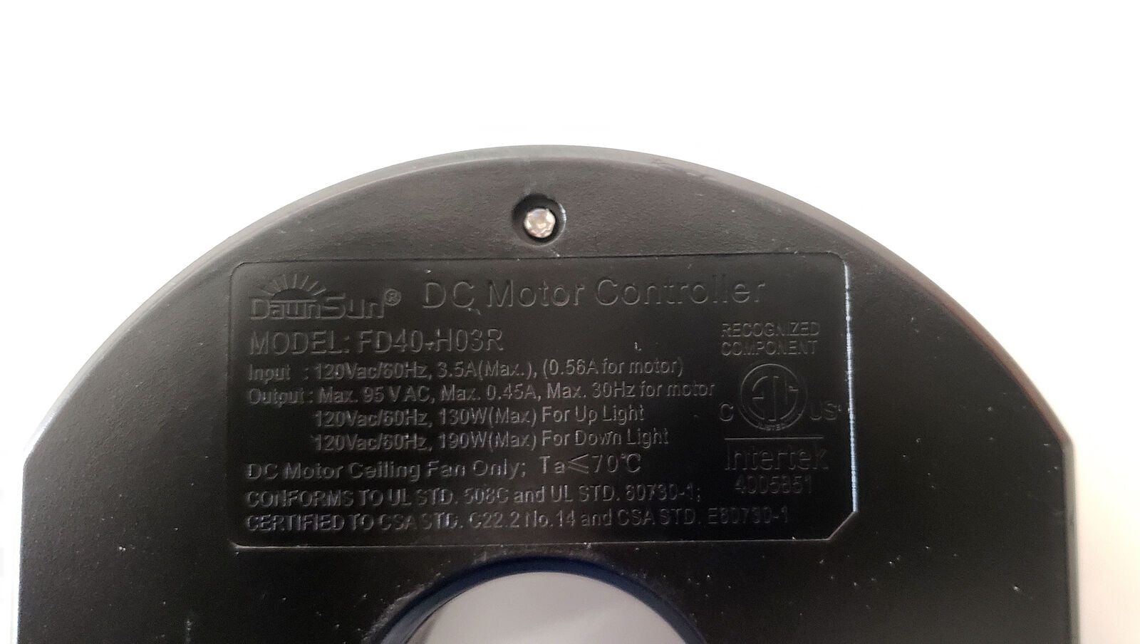 Substitute for DawnSun FD40H03R DC Motor Ceiling Fan Receiver [FD40-H03R]