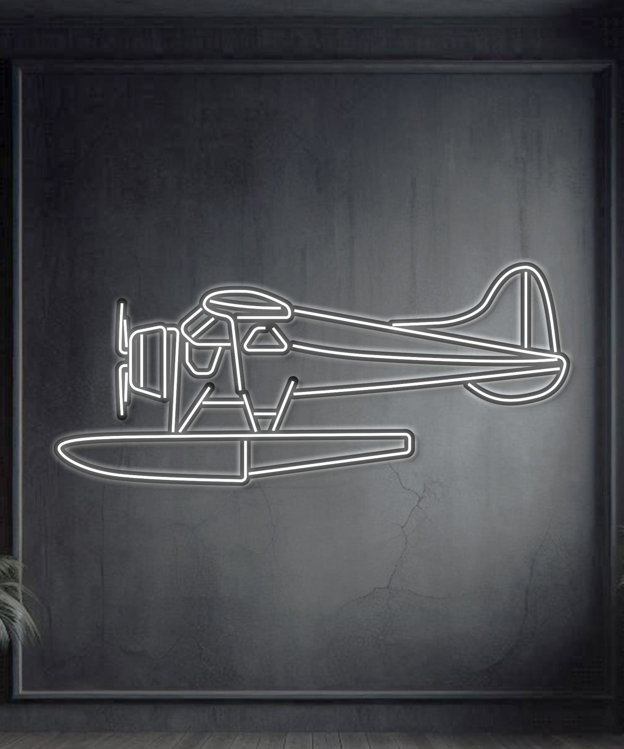 de Havilland Beaver Metall Neon Flugzeug Wandkunst - NCN0027