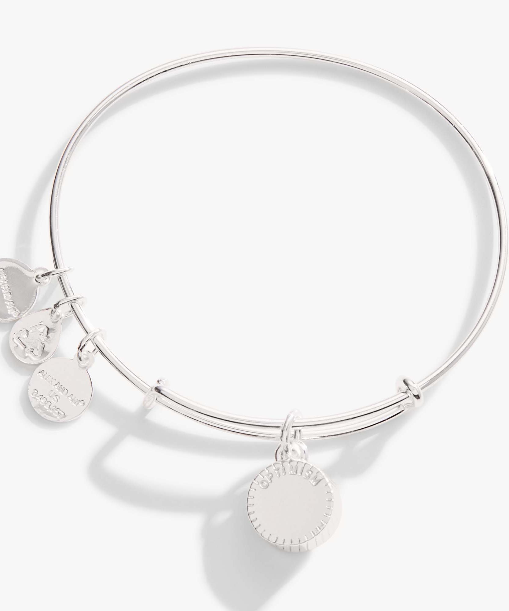 December Birthstone Charm Bangle, Blue Zircon