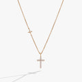 Cross Delicate Pave Crystal Pendant Necklace