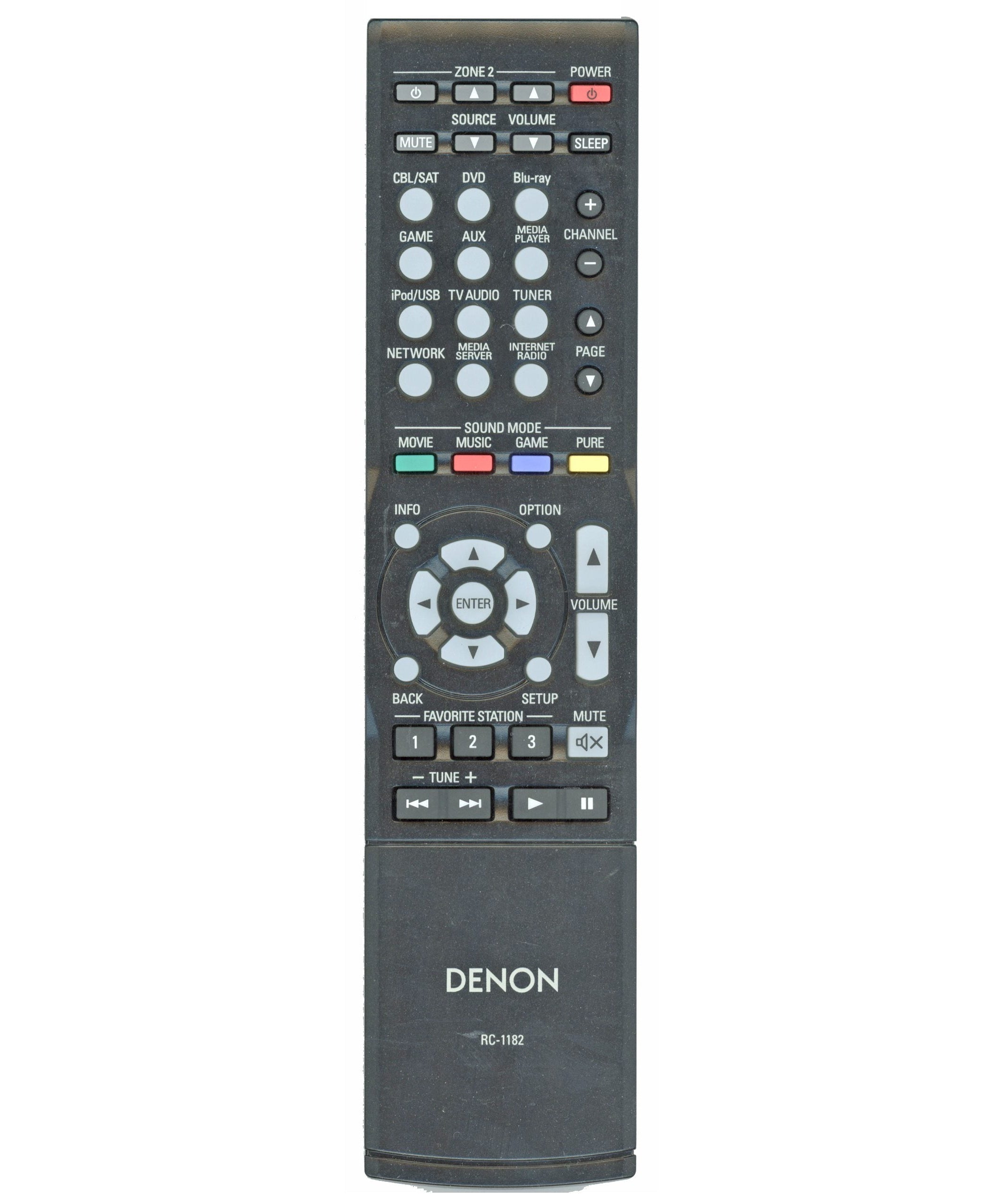 Denon RC-1182 A/V Receiver Remote Control | IR - 30701013900AD