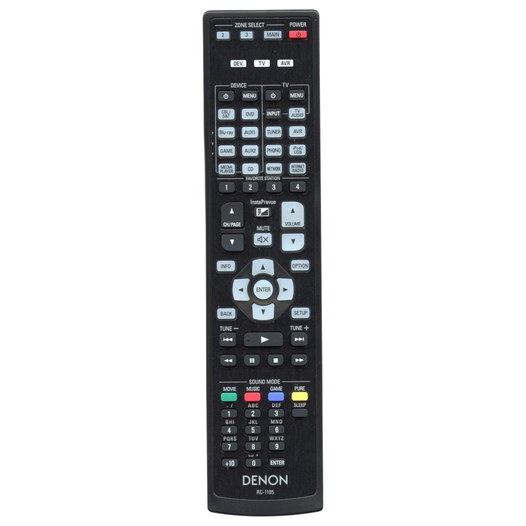 Denon RC-1185 A/V Receiver Remote Control - 30701013600AD