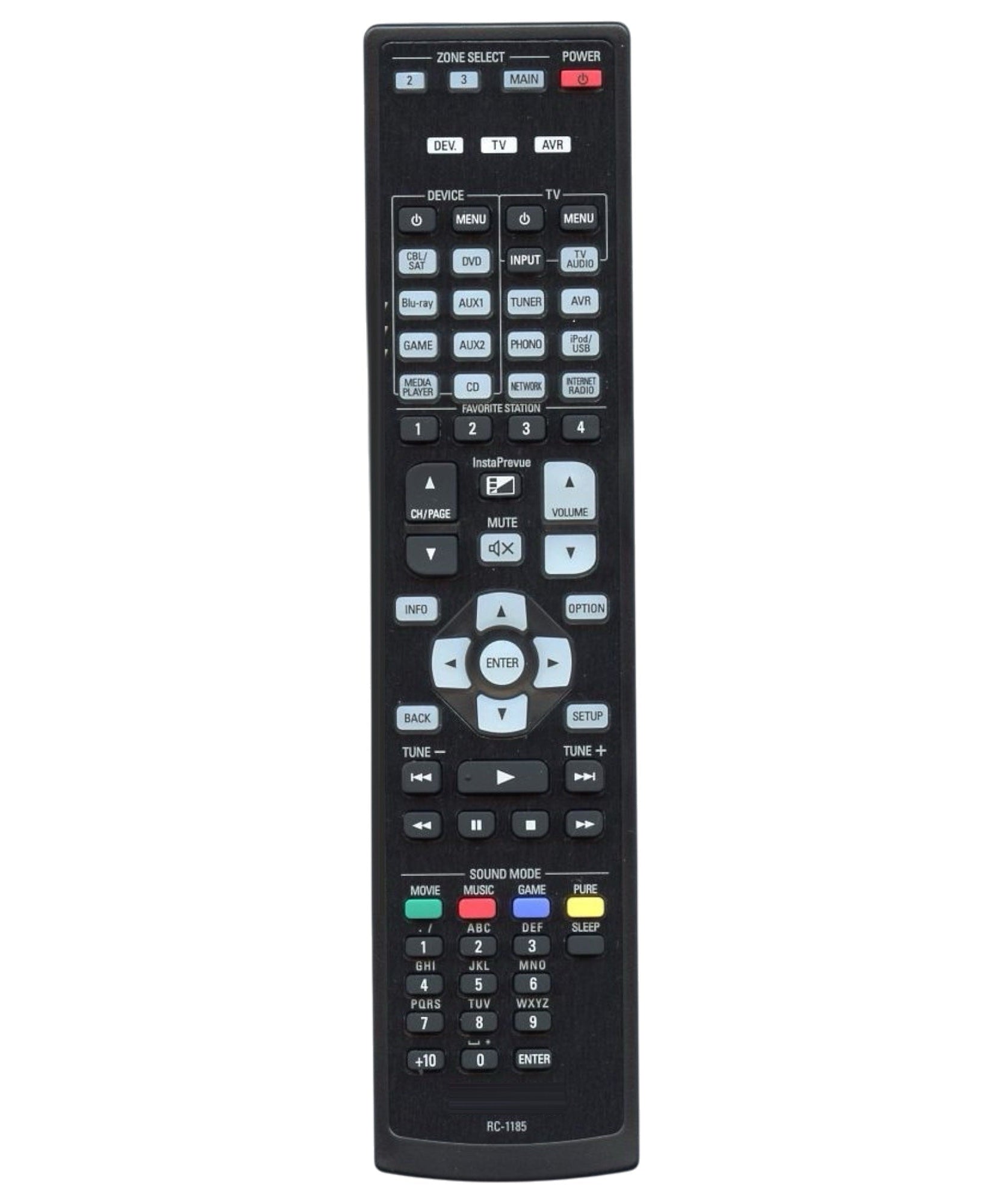 Denon RC-1185 A/V Receiver Remote Control - 30701013600AD