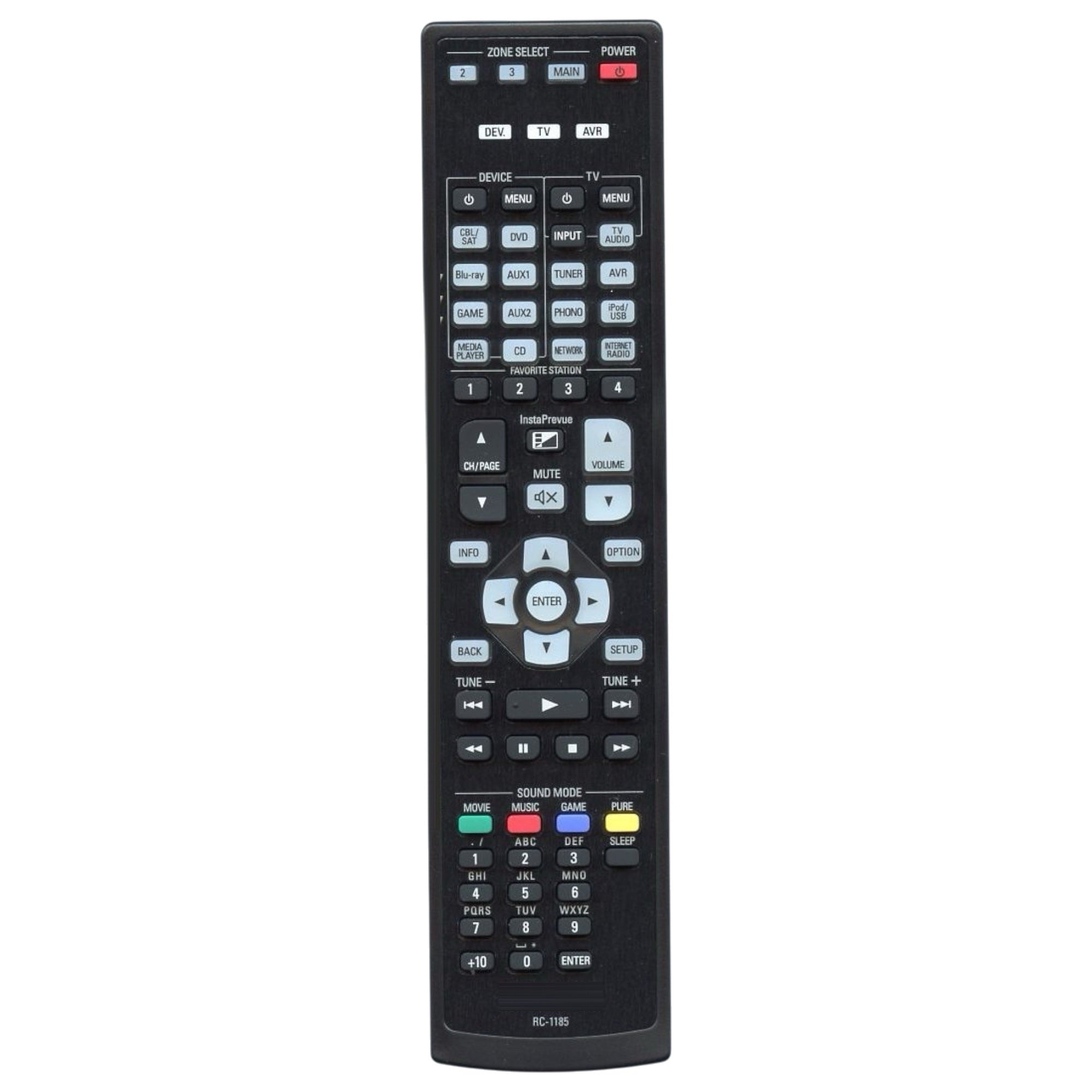Denon RC-1185 A/V Receiver Remote Control - 30701013600AD