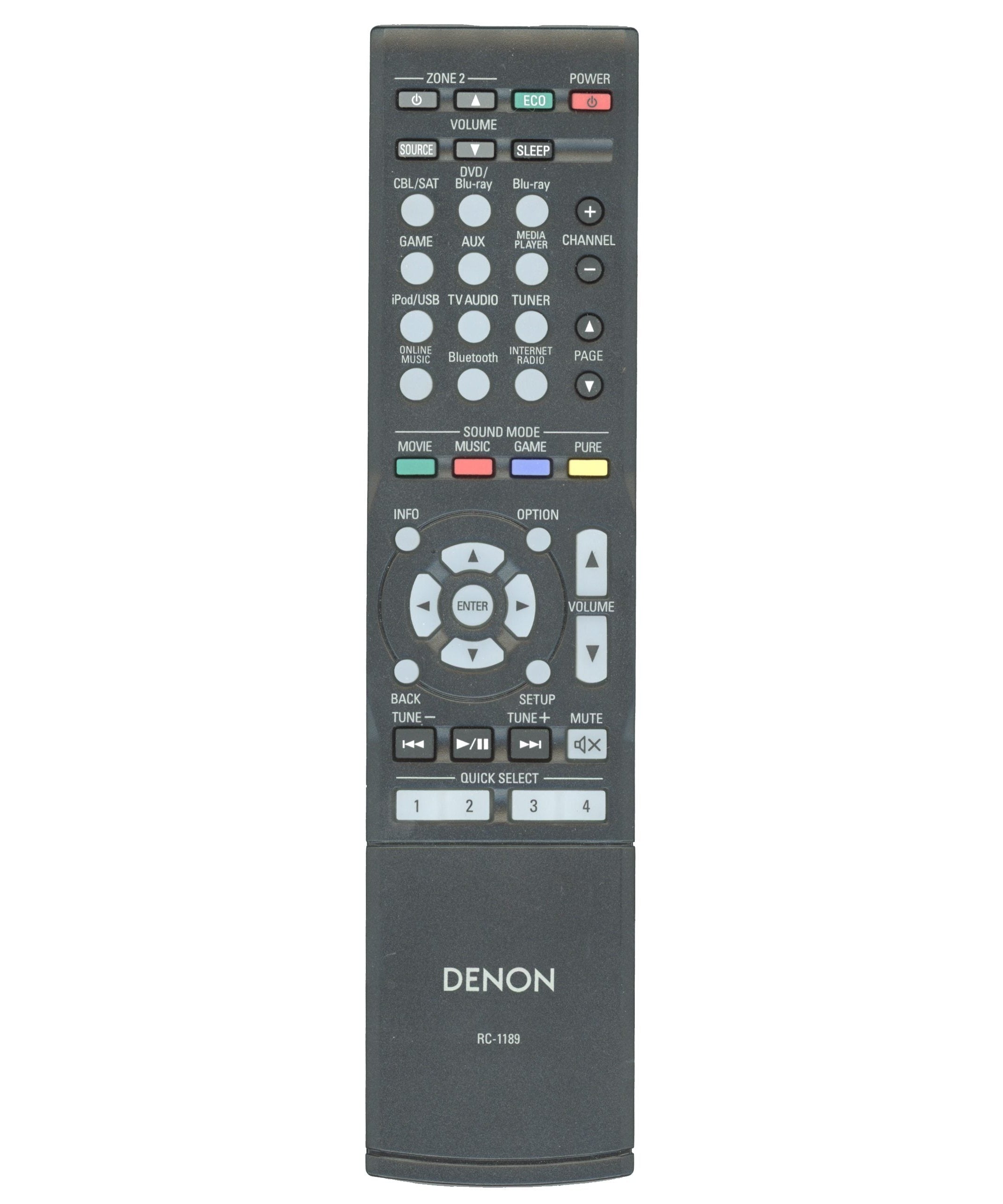 Denon RC-1189 A/V Integrated Network Receiver Remote Control | AVR173S700W | AVR173S710W | AVR173X1200W - 30701016700AD