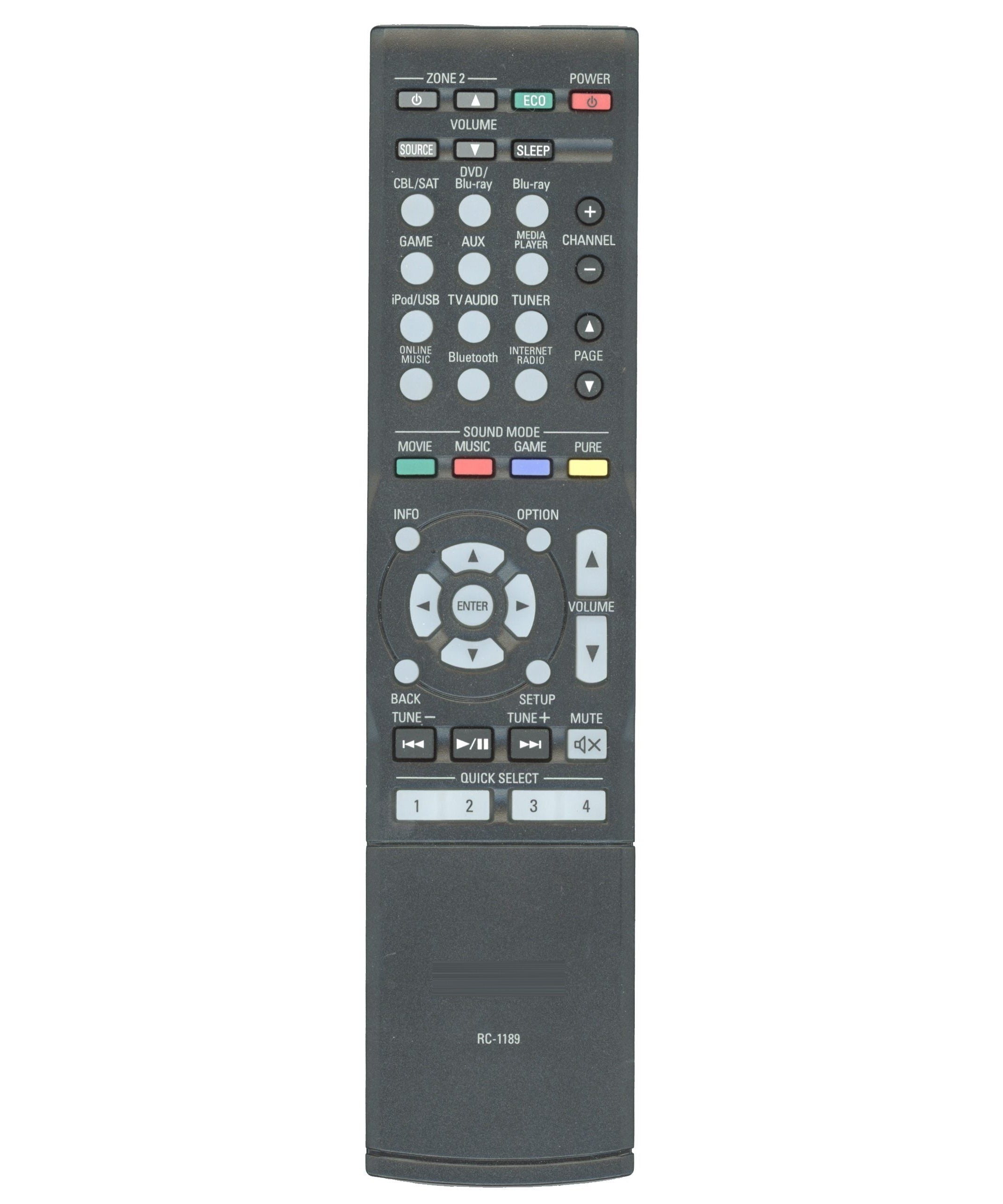 Denon RC-1189 A/V Integrated Network Receiver Remote Control | AVR173S700W | AVR173S710W | AVR173X1200W - 30701016700AD