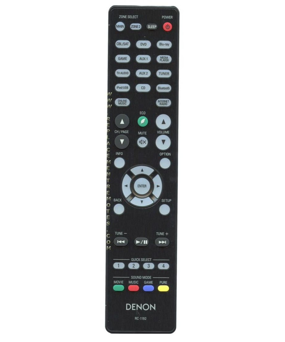 Denon RC-1192 A/V Receiver Remote Control | 7.2 Channel Network AV with Bluetooth/WiFi | AVRS900W | AVRX2100W | AVRX3100W - 30701016900AD