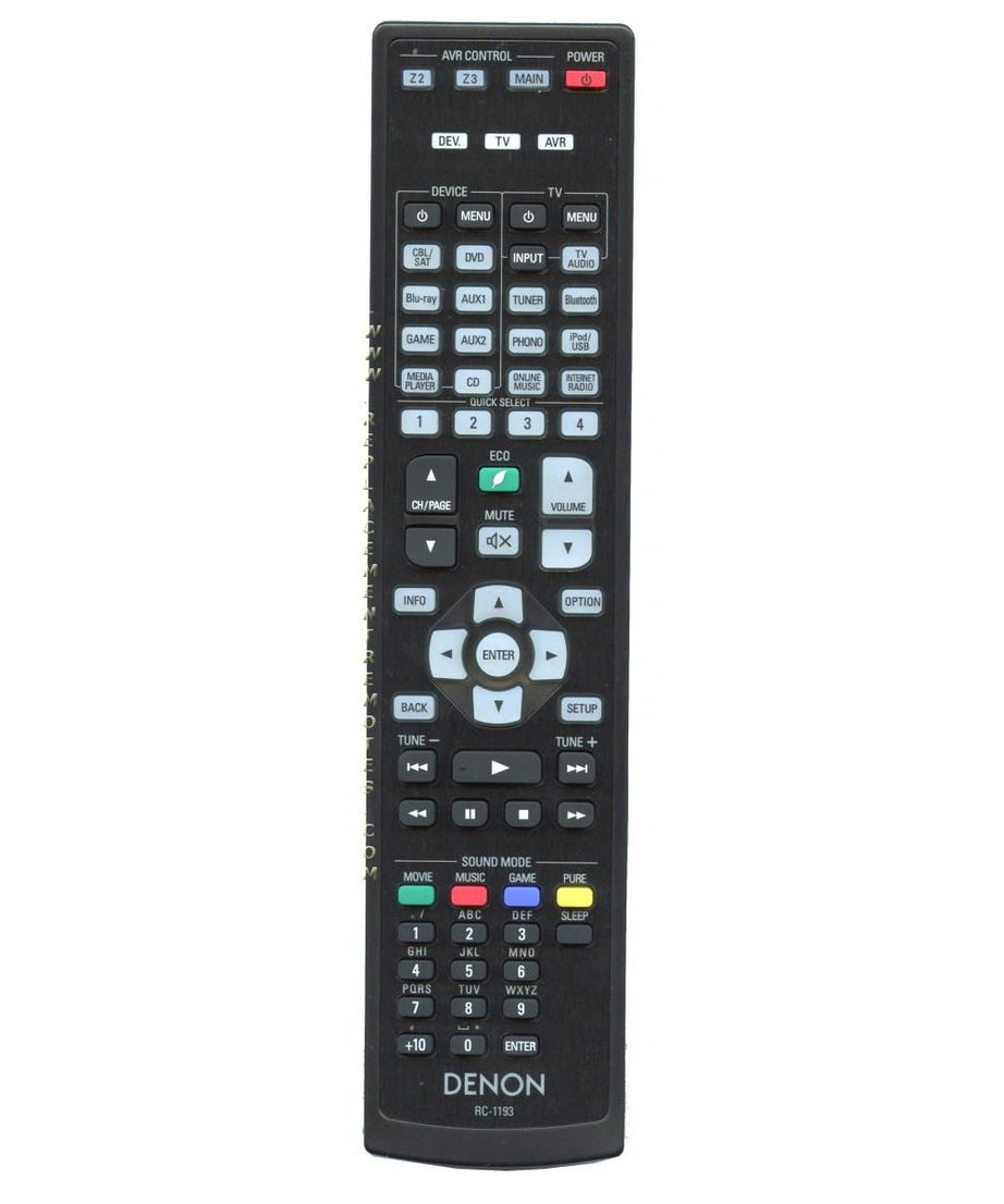 Denon RC-1193 A/V Receiver Remote Control | AVRX4100 | AVRX4200 | AVRX6200 - 30701016200AD