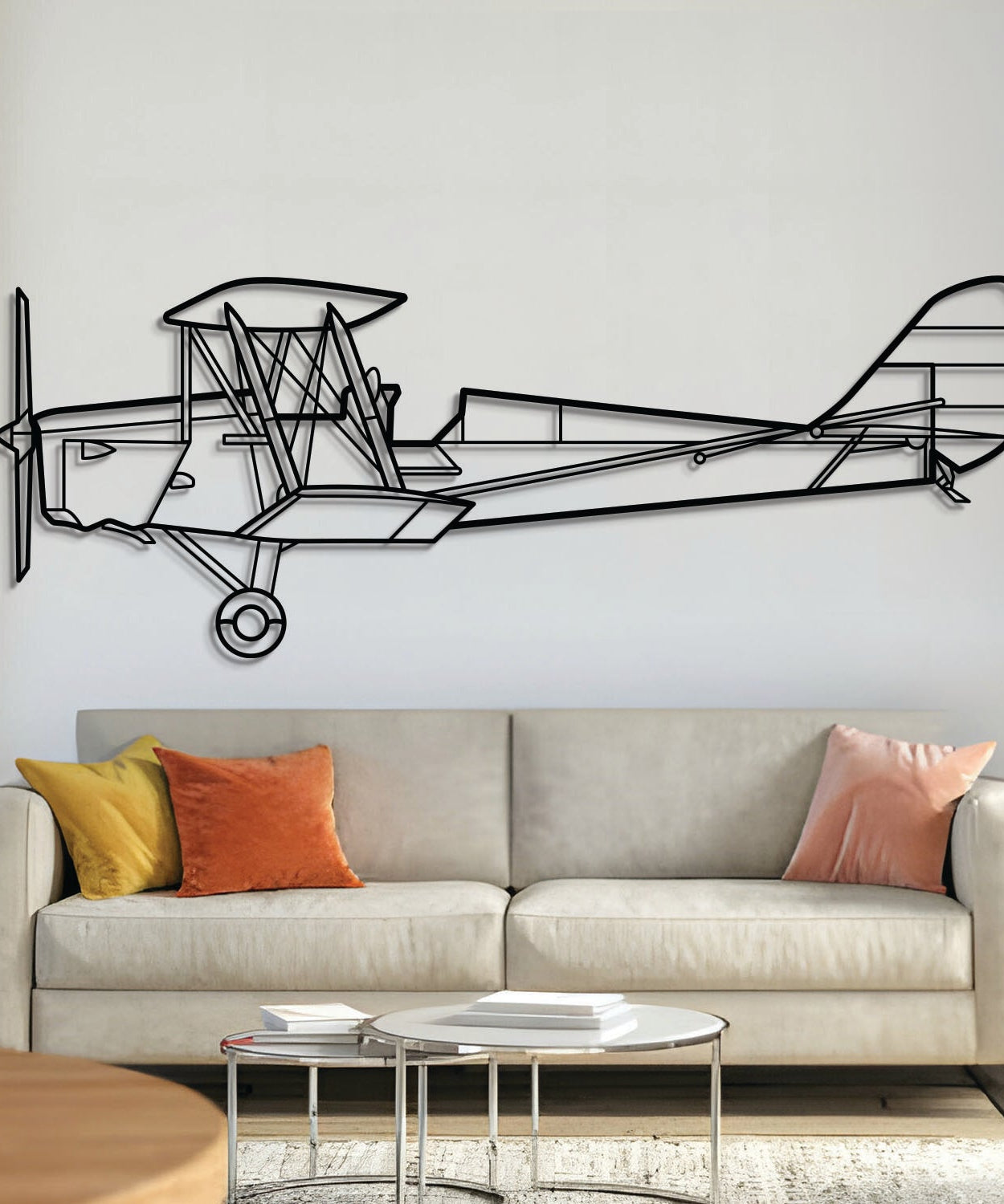 DH.82 Tiger Moth Metallflugzeug Wandkunst - NCP0473