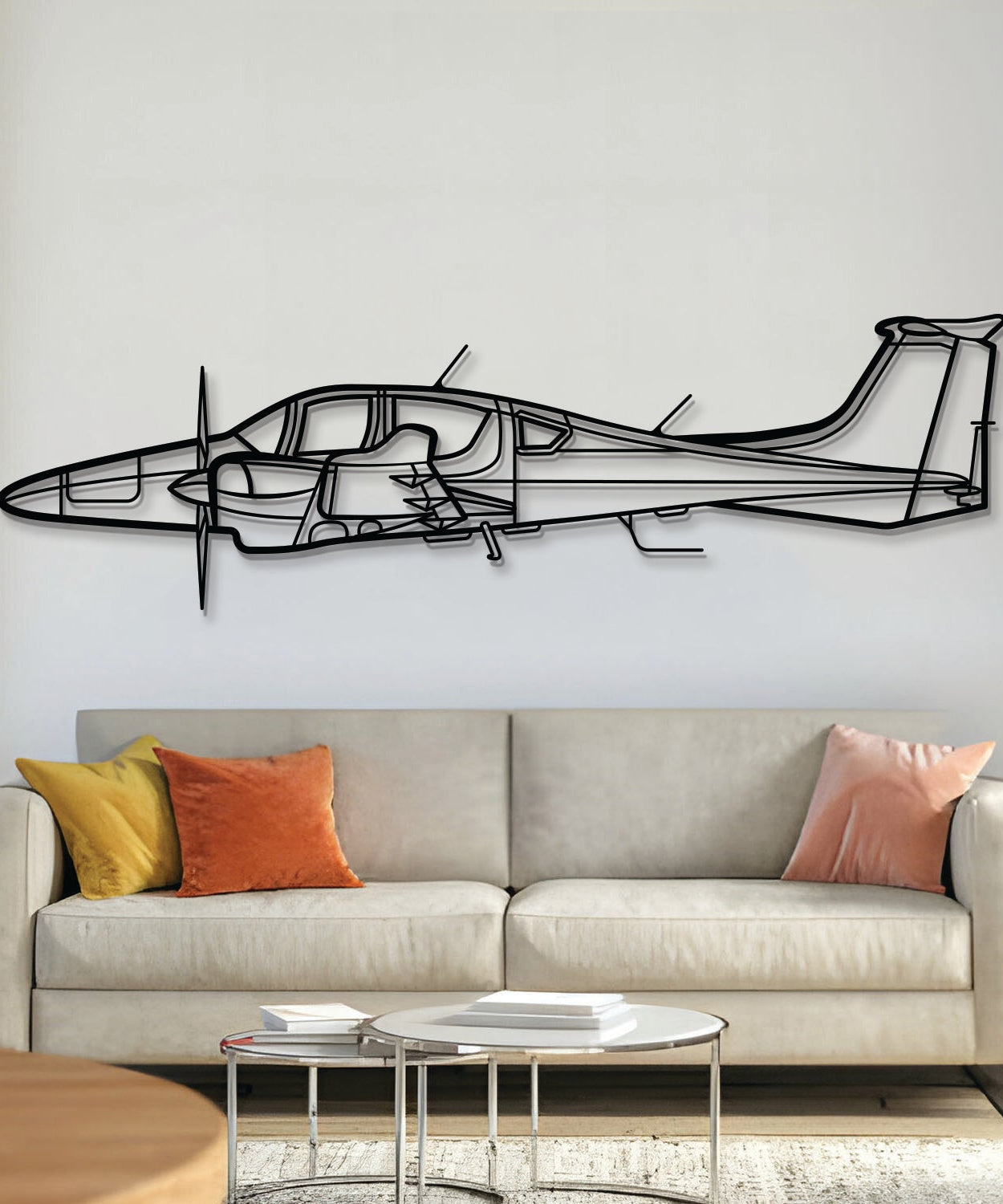 DA62 Metallflugzeug Wandkunst - NCP0056