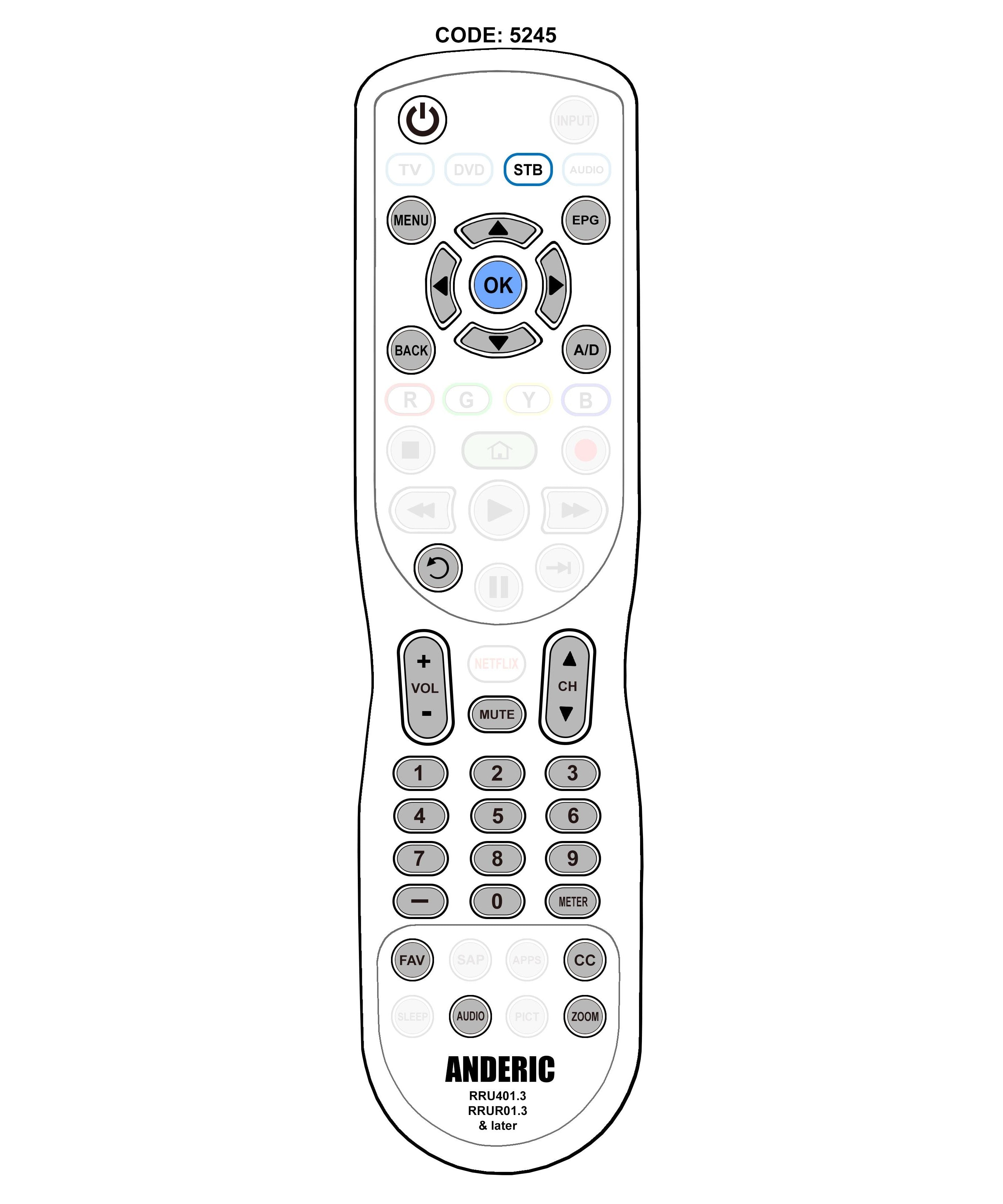 Digital Stream DTX9950 DTX9900 Digital TV Tuner Converter Remote Control