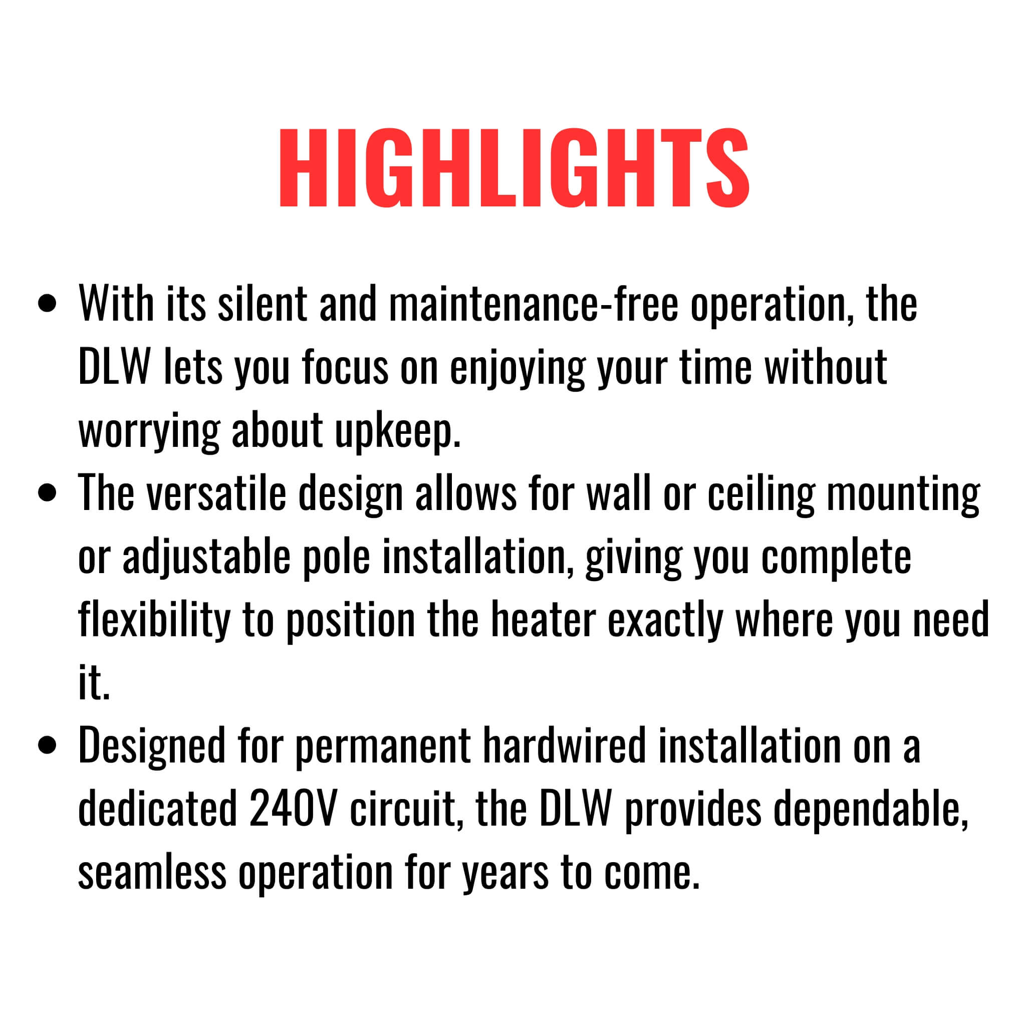 Dimplex DLW 70-Inch Noiseless Radiant Electric Heater For Outdoor And Indoor, 3200W [DLW3200W24] (SAK15698)