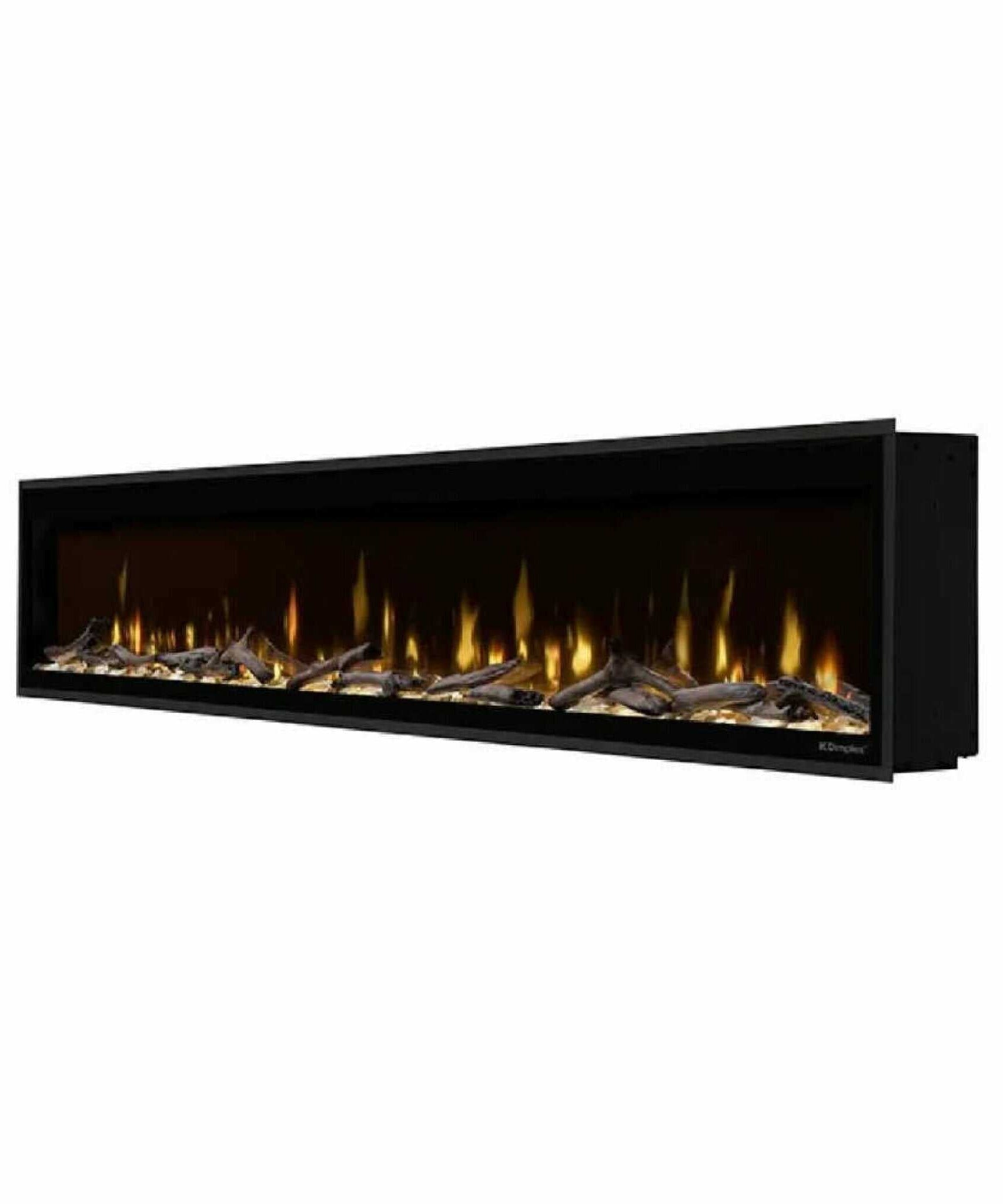 Dimplex Ignite Evolve Built-In Frosted Tumbled Glass Linear Electric Fireplace With Heat Boost System & Trim Kit (SAK59214)
