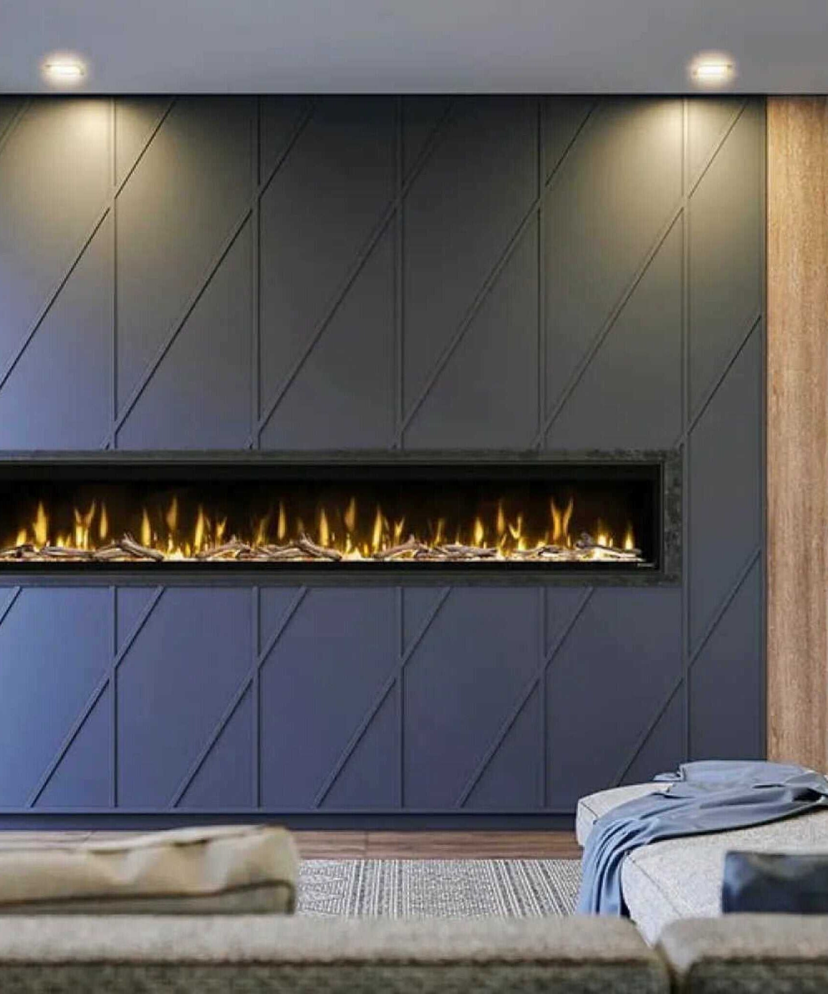 Dimplex Ignite Evolve Built-In Frosted Tumbled Glass Linear Electric Fireplace With Heat Boost System & Trim Kit (SAK59214)