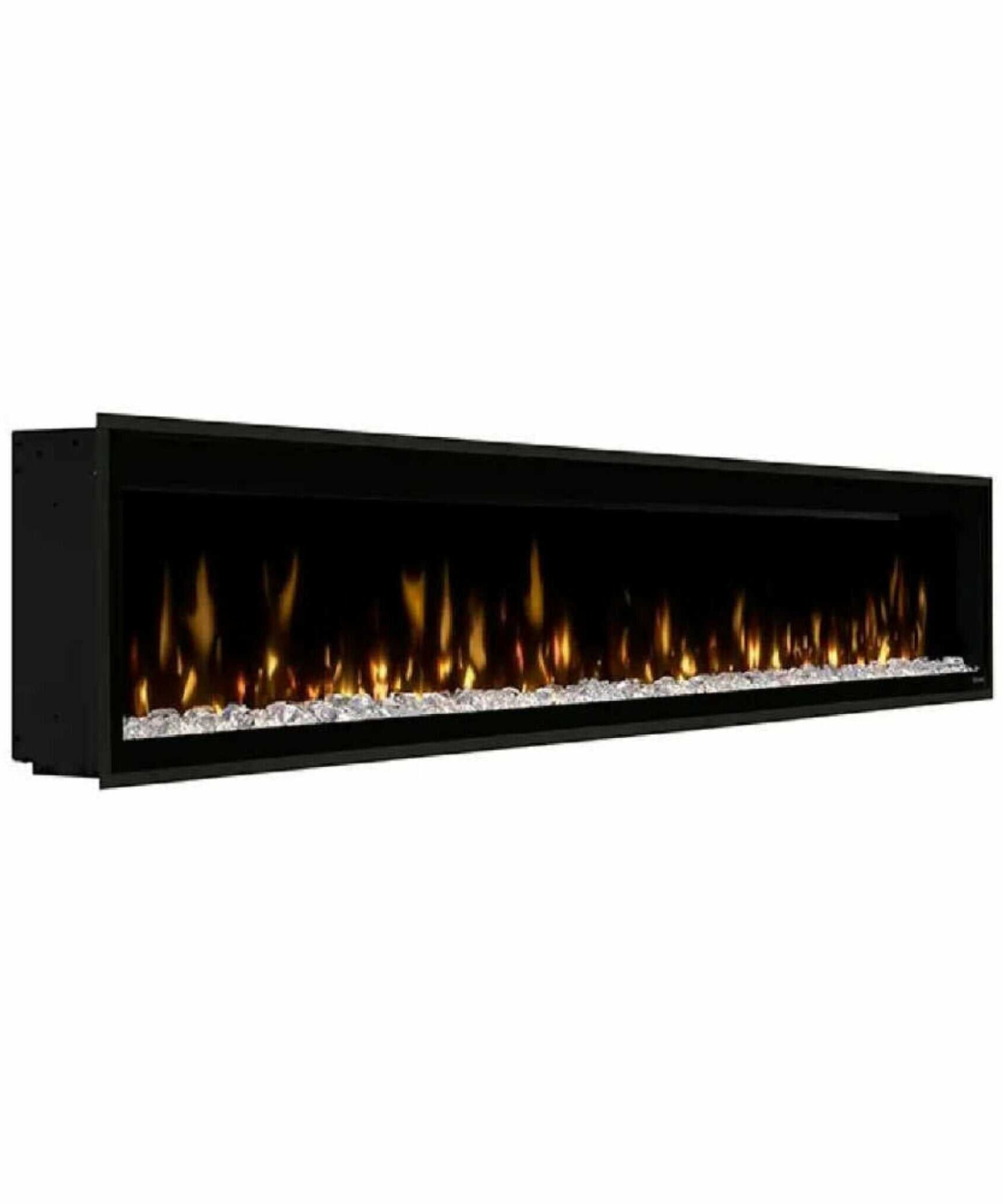 Dimplex Ignite Evolve Built-In Frosted Tumbled Glass Linear Electric Fireplace With Heat Boost System & Trim Kit (SAK59214)