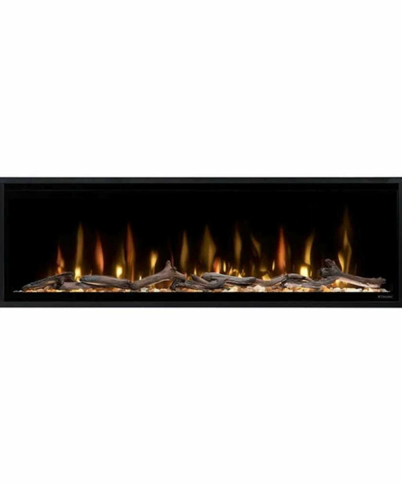 Dimplex Ignite Evolve Built-In Frosted Tumbled Glass Linear Electric Fireplace With Heat Boost System & Trim Kit (SAK59214)