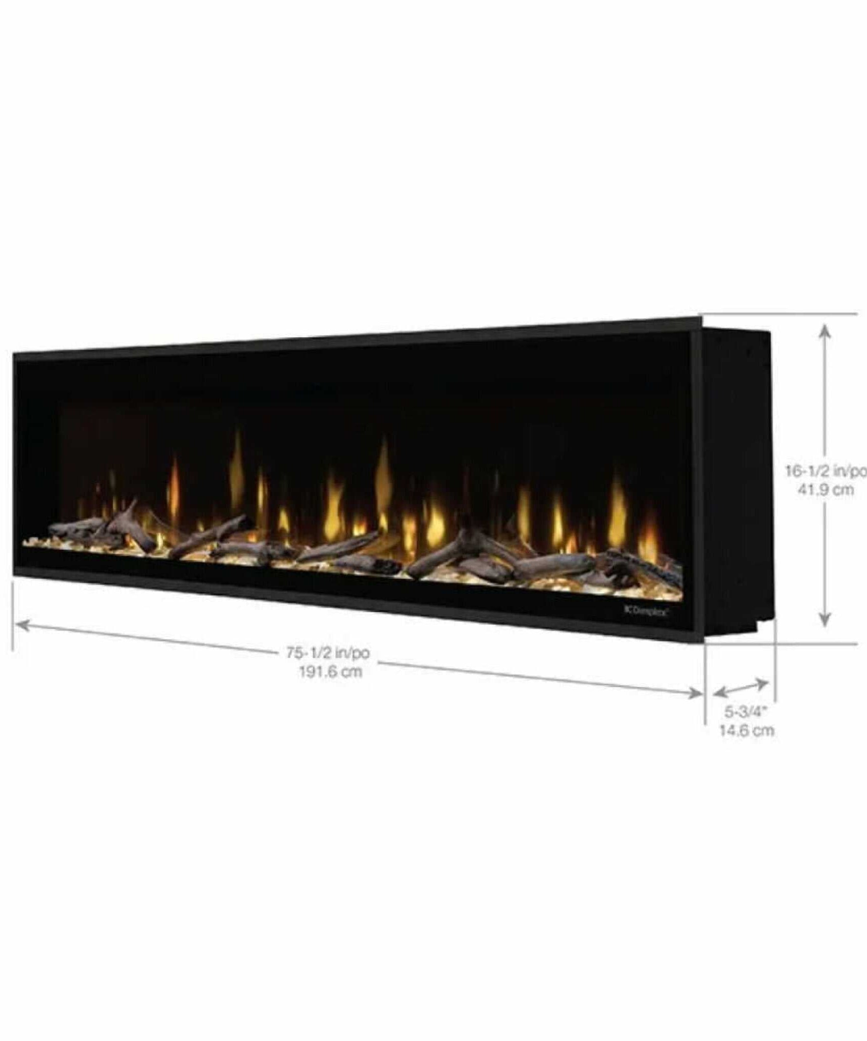 Dimplex Ignite Evolve Built-In Frosted Tumbled Glass Linear Electric Fireplace With Heat Boost System & Trim Kit (SAK59214)