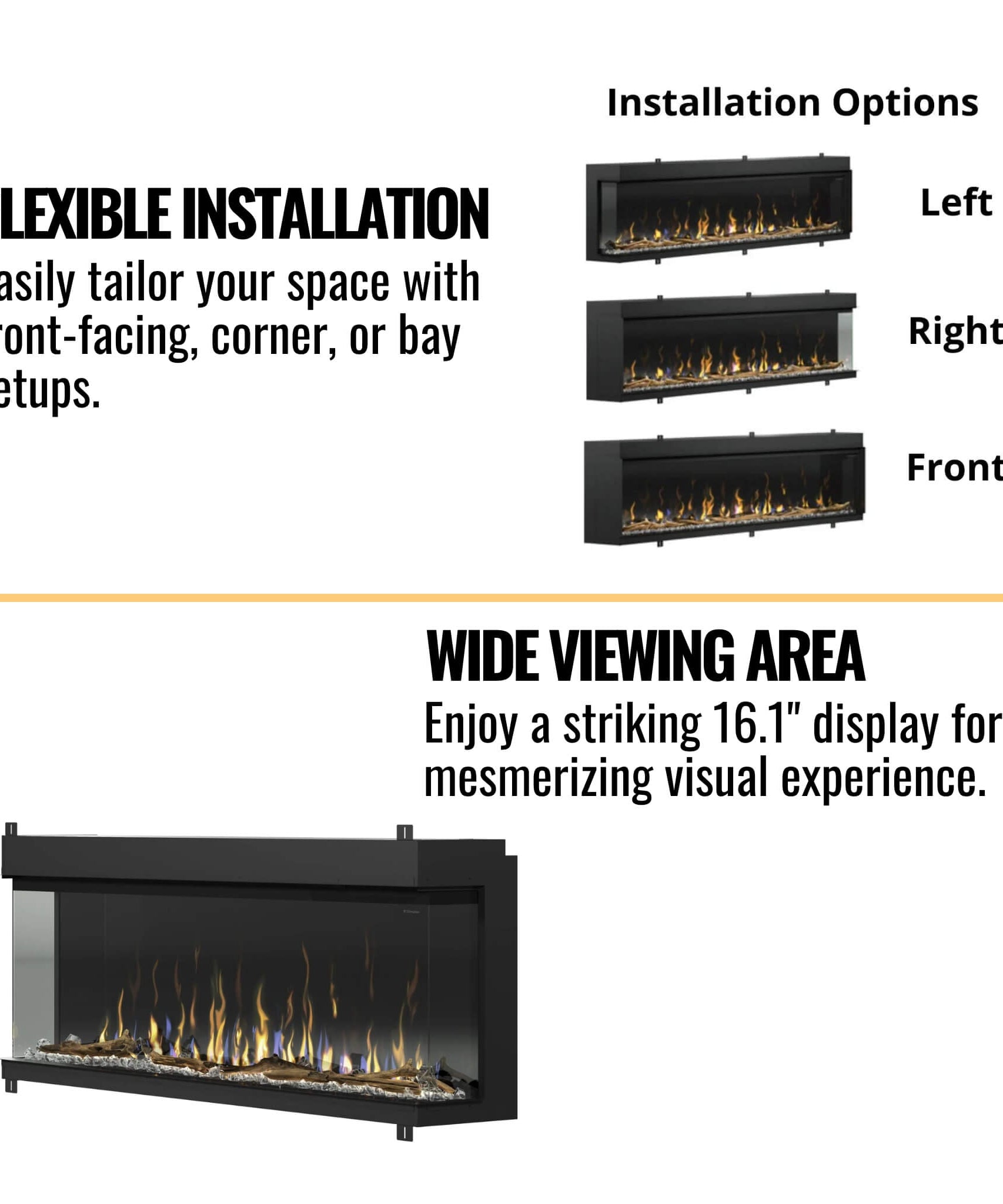 Dimplex IgniteXL Bold 60 Zoll Einbau-Linearer Moderner Elektrokamin mit mehrfarbigen Flammen [XLF6017-XD] (SAK90413)