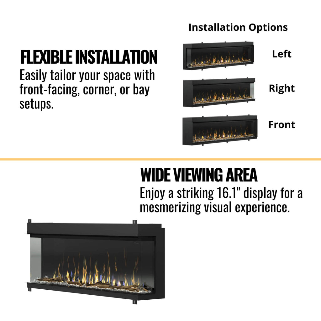 Dimplex IgniteXL Bold 60-Inch Built-In Linear Modern Electric Fireplace With Multi Colored Flames [XLF6017-XD] (SAK90413)