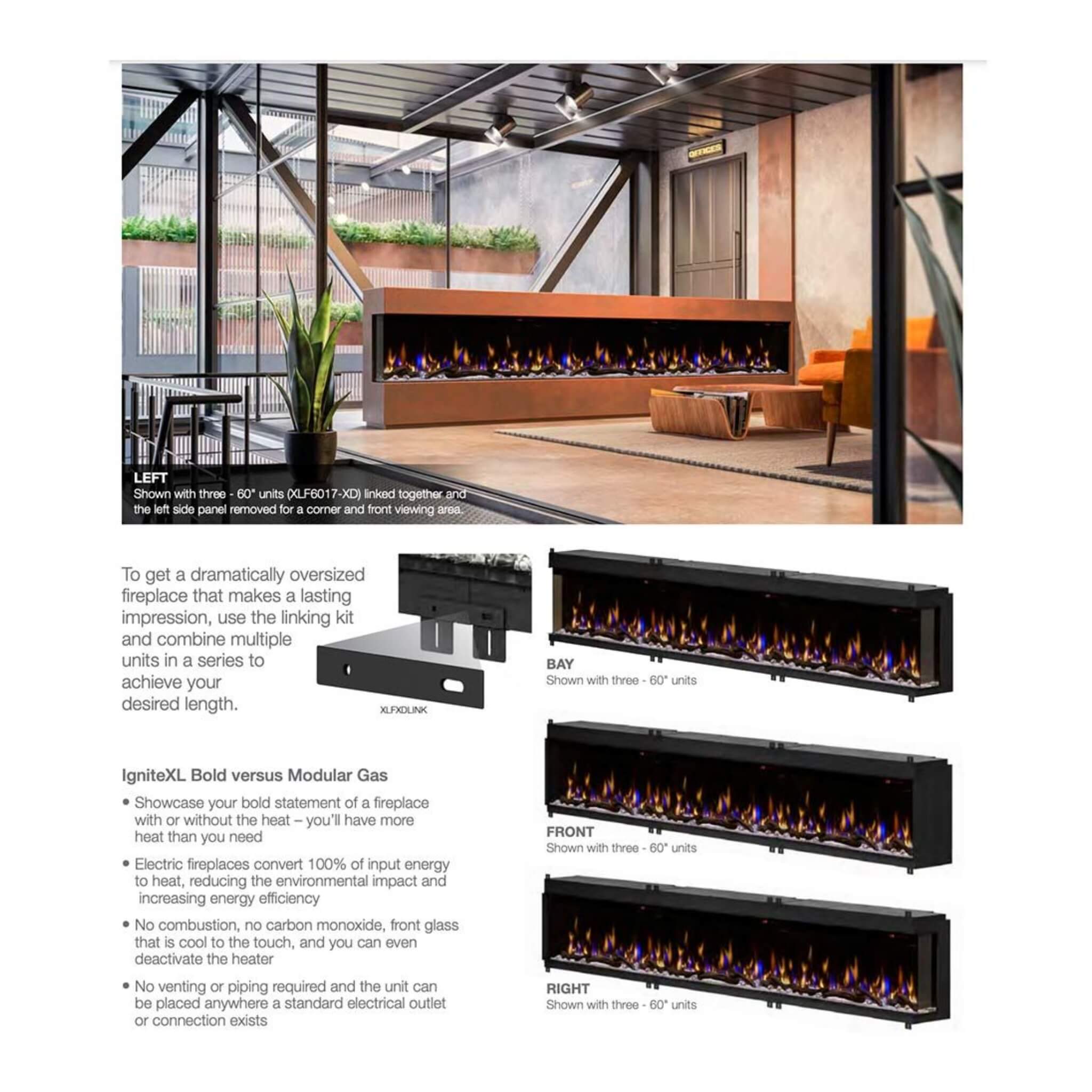 Dimplex IgniteXL Bold 74-Inch Deep Built-In Linear Electric Fireplace [XLF7417-XD] (SAK78959)