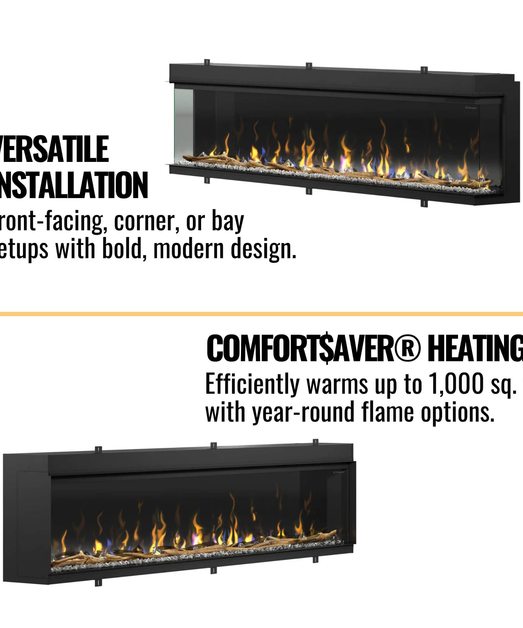 Dimplex IgniteXL Bold 100-Inch Smart Linear Multi Side View Built-In Electric Fireplace [XLF10017-XD] (SAK72359)