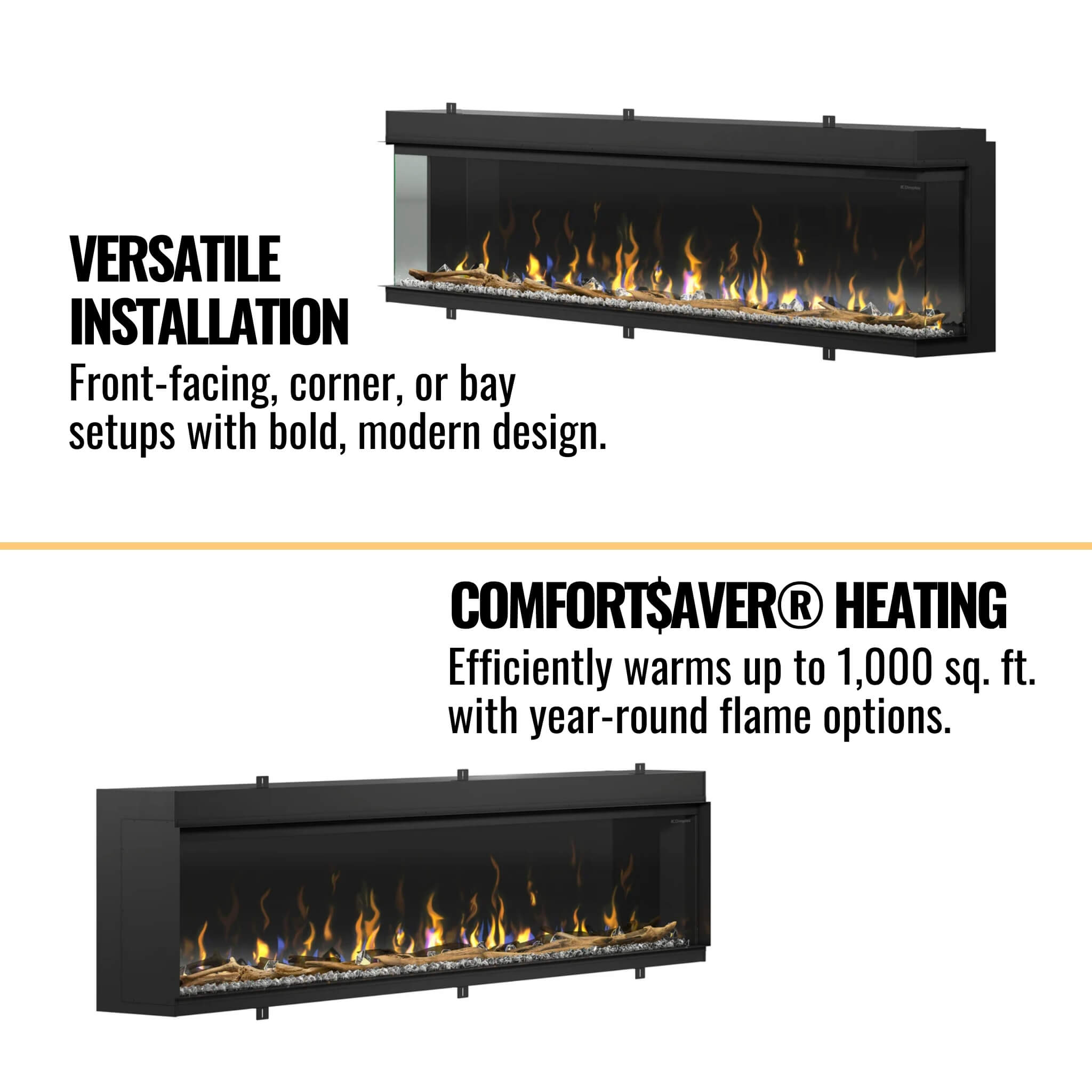 Dimplex IgniteXL Bold 100-Inch Smart Linear Multi Side View Built-In Electric Fireplace [XLF10017-XD] (SAK72359)