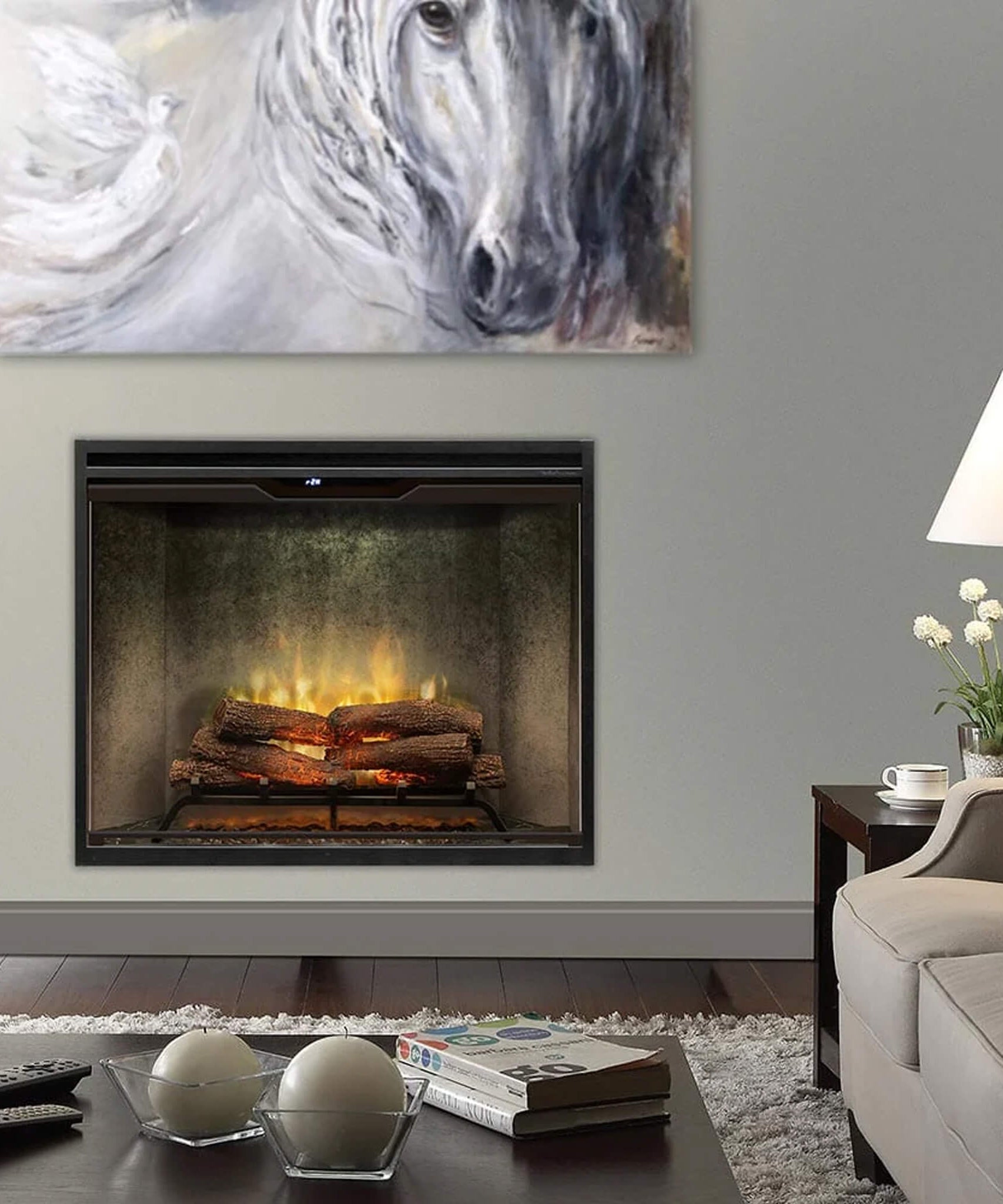 Dimplex Revillusion Built-In Electric Firebox W/ Weathered Concrete Line & Plug Kit [RBF30/42WC-FG] (SAK46891)
