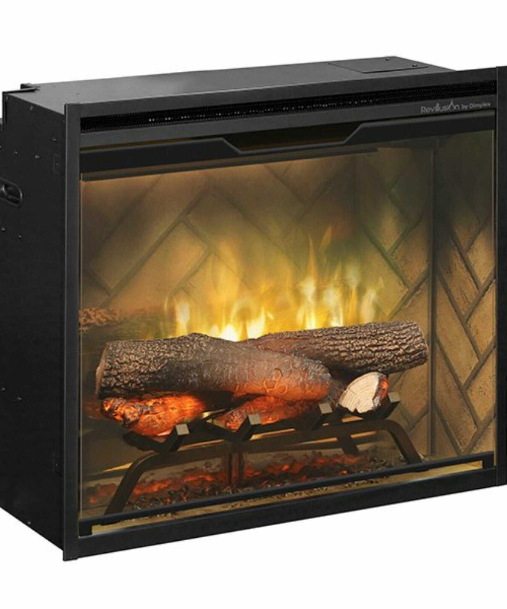 Dimplex Revillusion Herringbone Brick Built-In Electric Firebox With Front Glass [RBF30/36/42] (SAK12893)