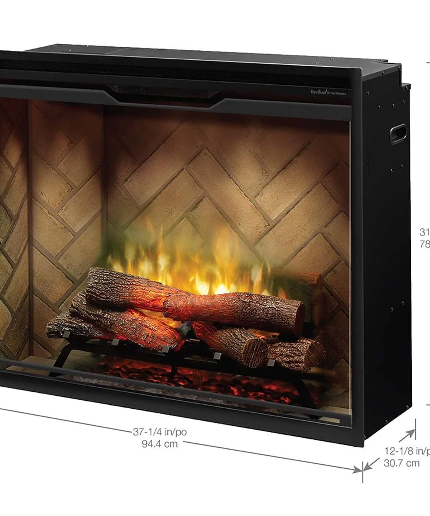 Dimplex Revillusion Herringbone Brick Built-In Electric Firebox With Front Glass [RBF30/36/42] (SAK12893)